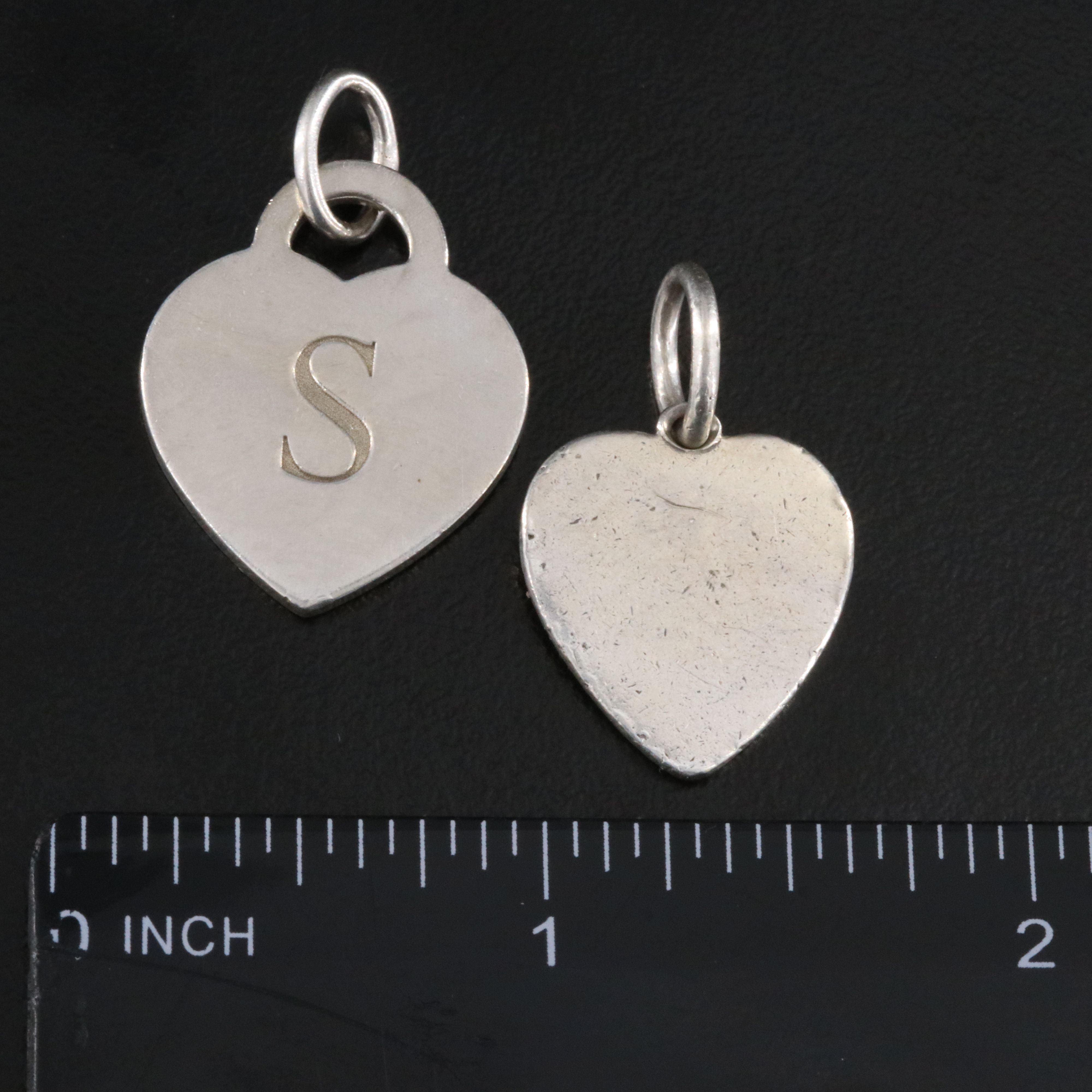 Tiffany & Co. Sterling Heart Tag Charm Pendants