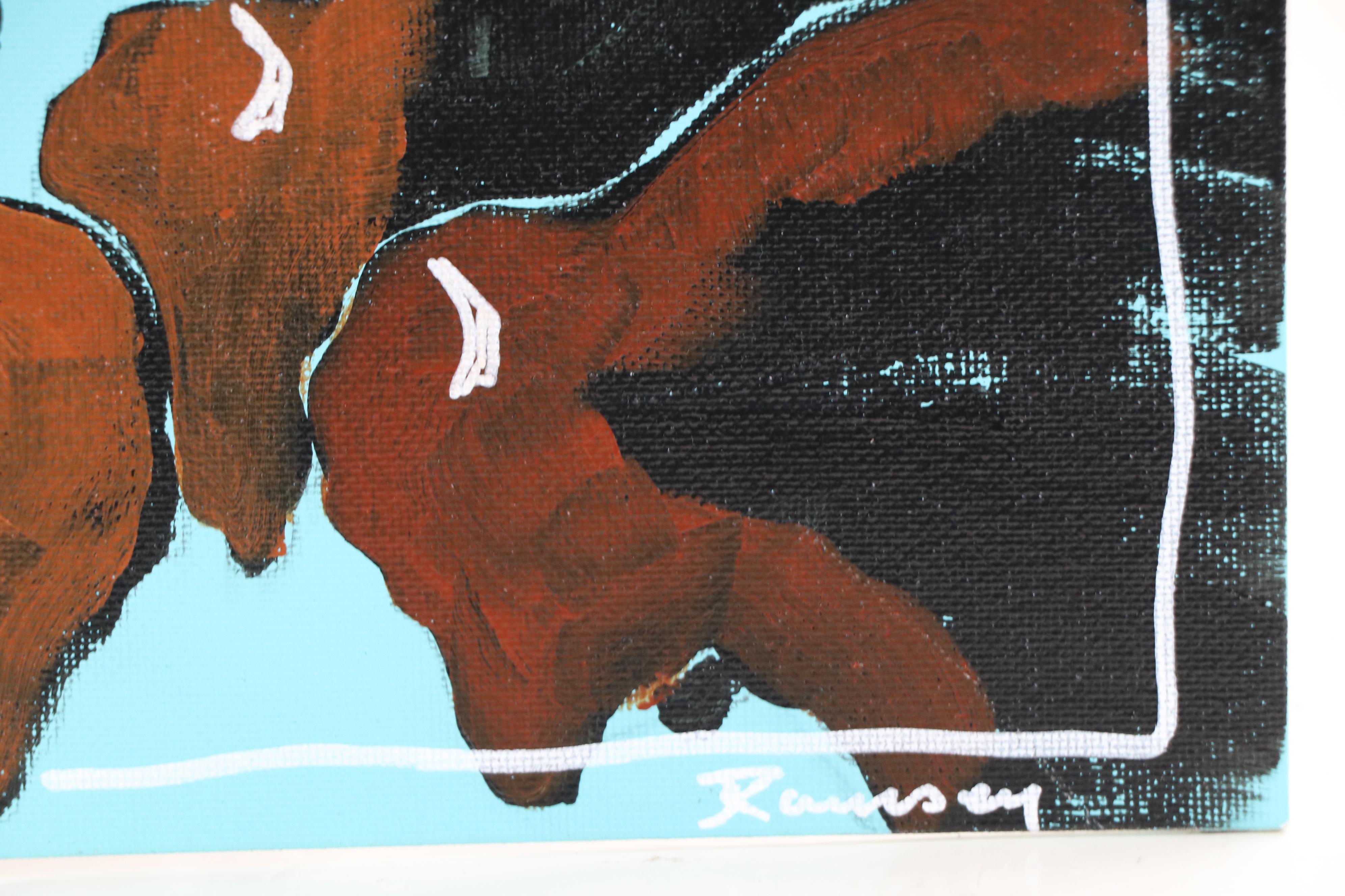 Joshua Ramsey Acrylic Painting "Bison Herd," 2025