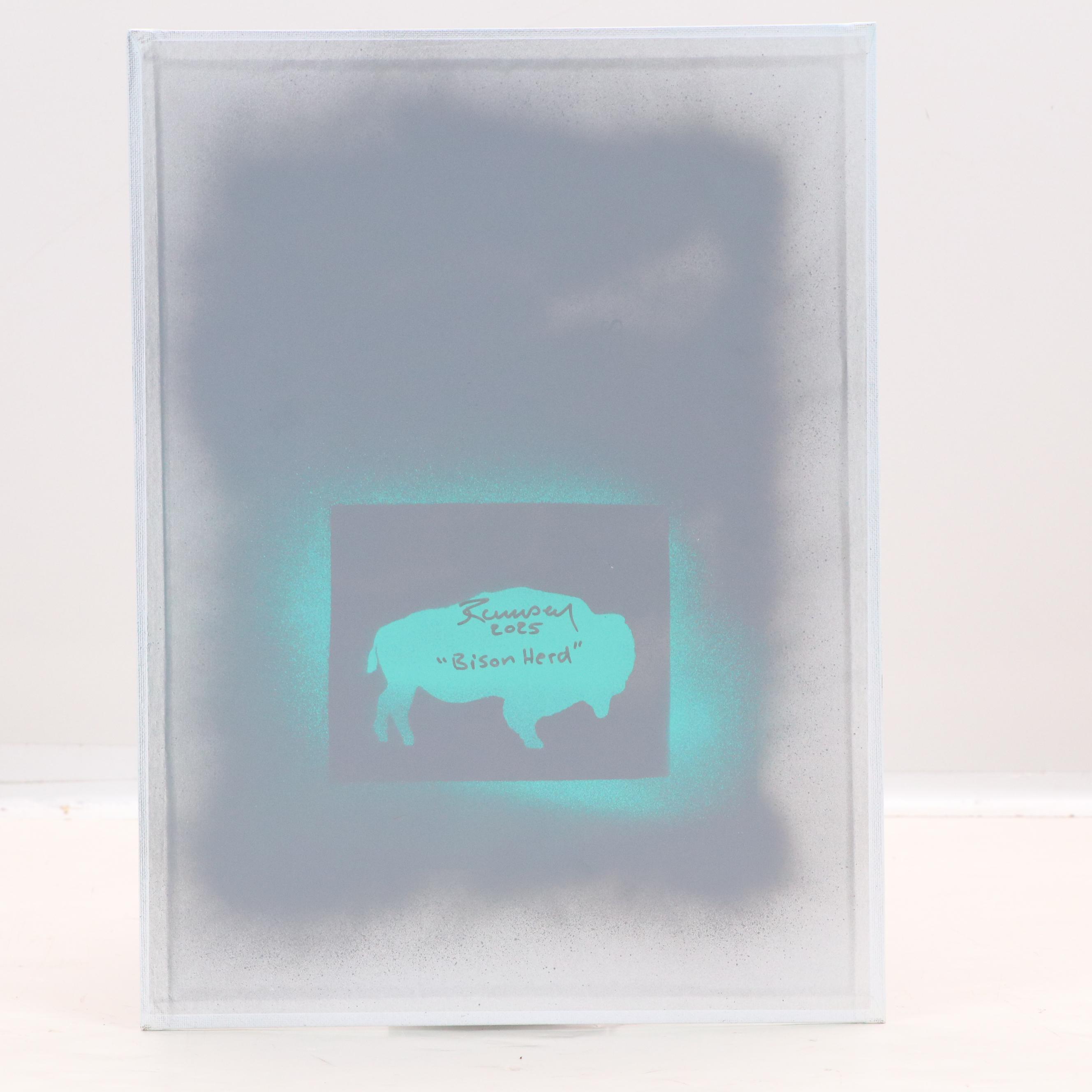 Joshua Ramsey Acrylic Painting "Bison Herd," 2025