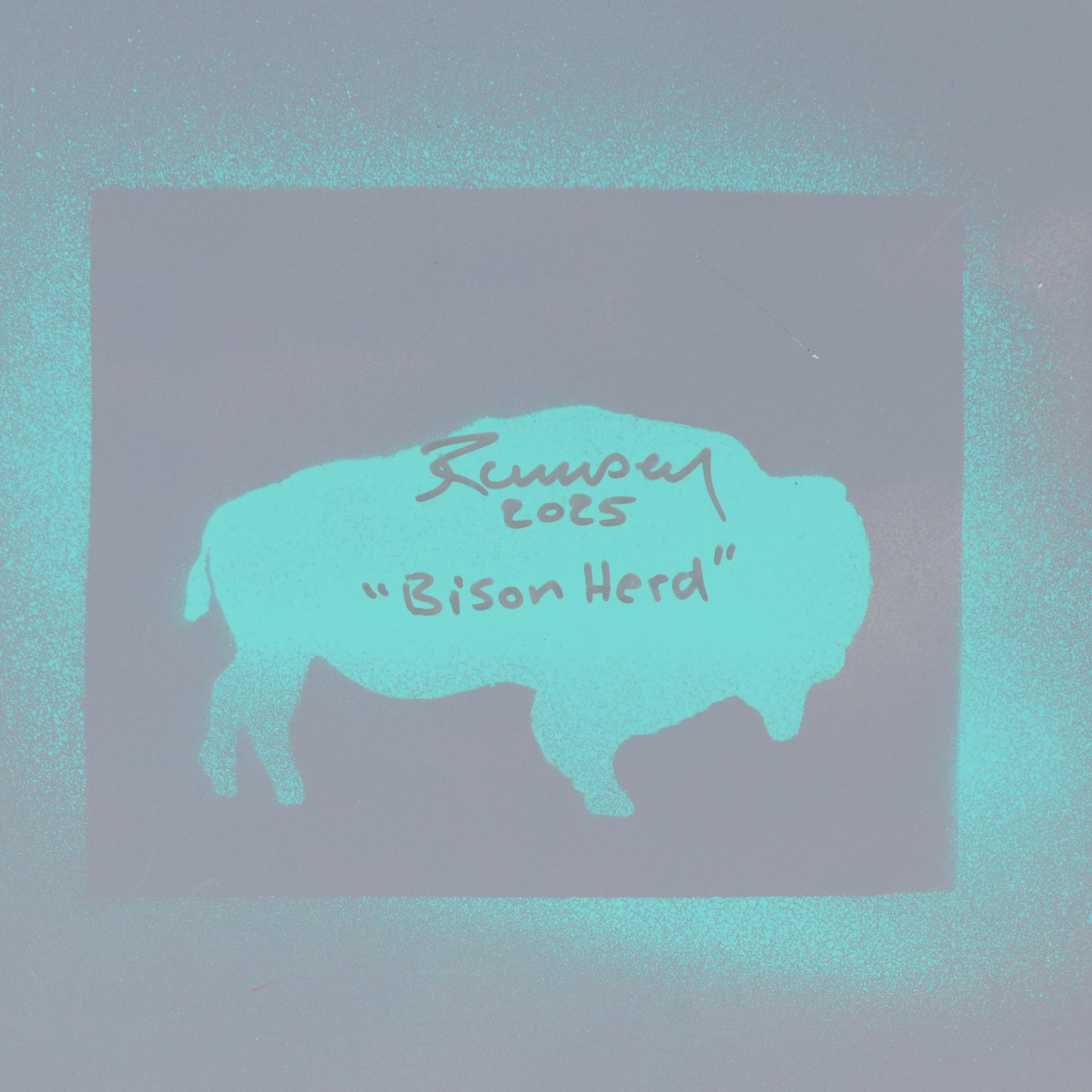 Joshua Ramsey Acrylic Painting "Bison Herd," 2025