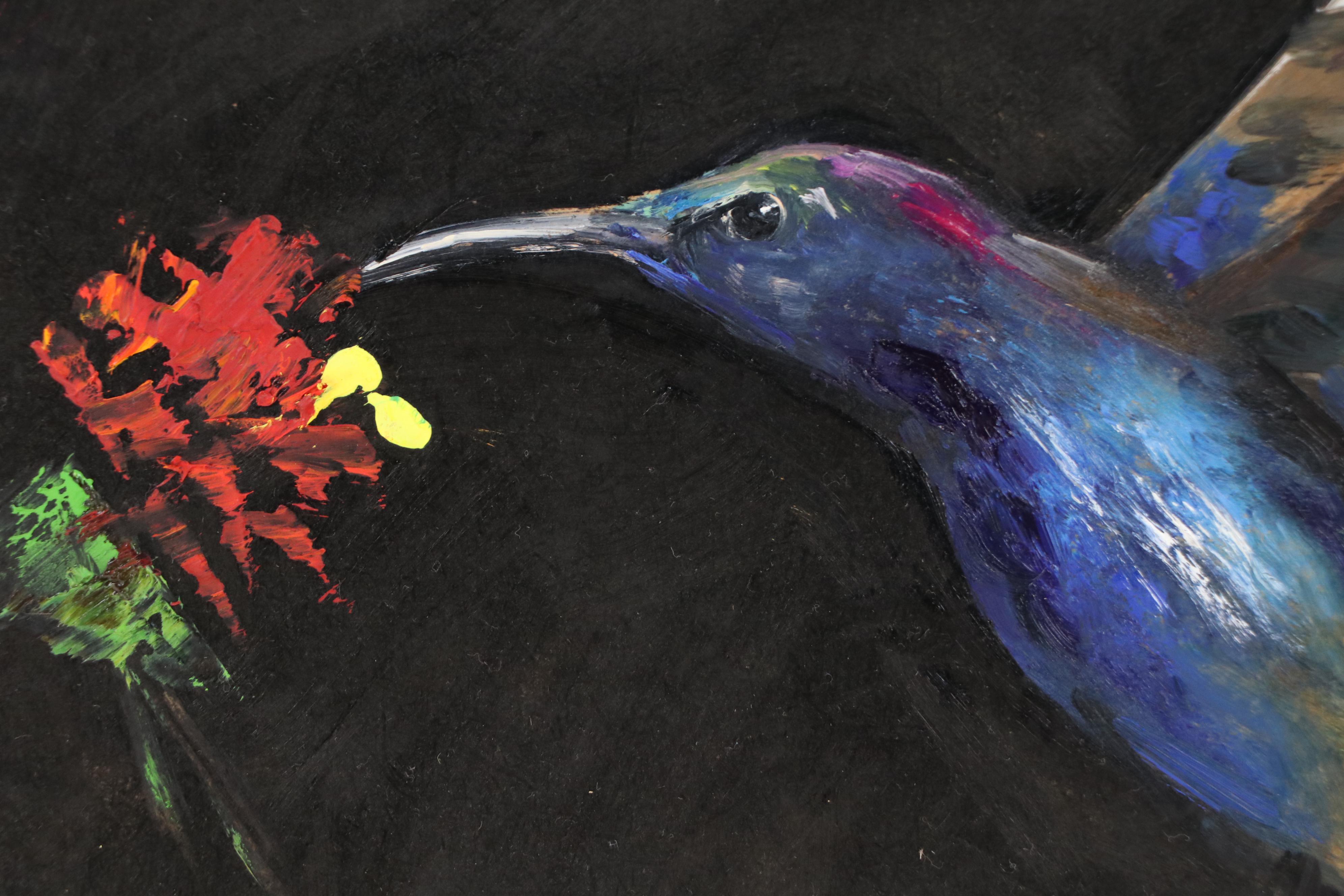 Natalia Demenko Oil Painting of Hummingbird, 21st Century