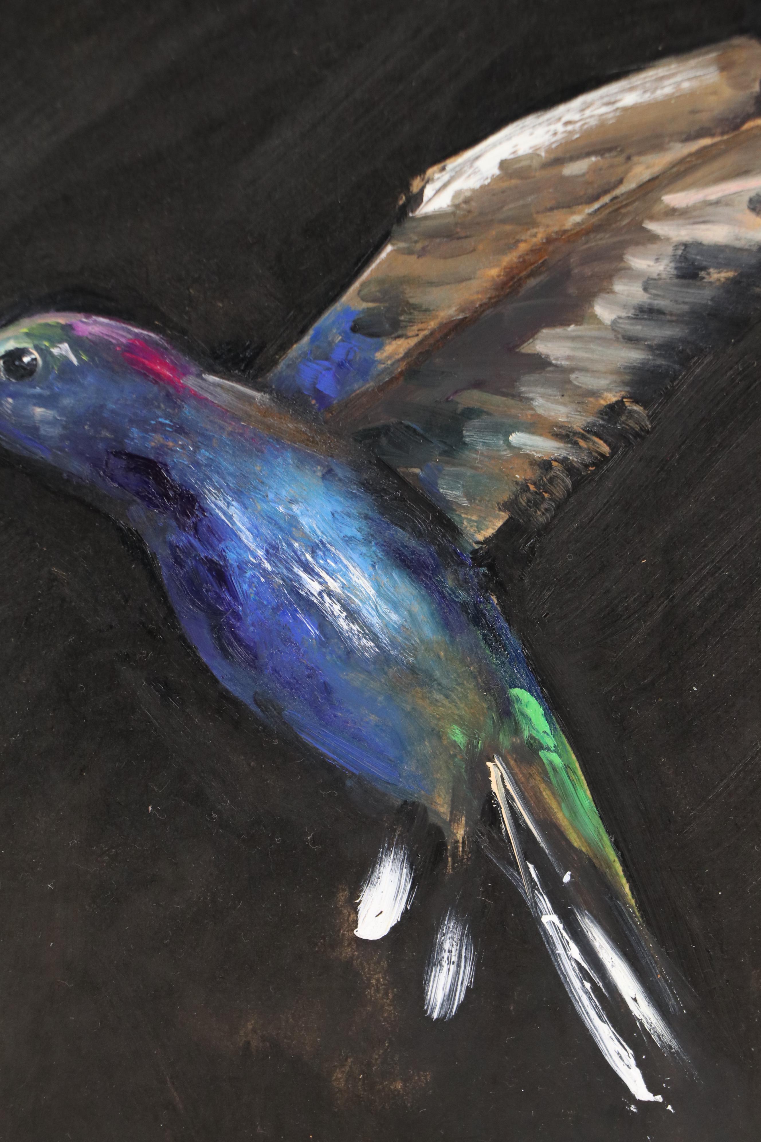 Natalia Demenko Oil Painting of Hummingbird, 21st Century