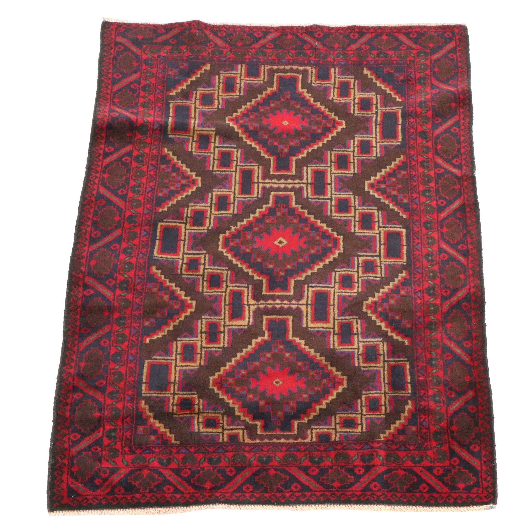 3'1 x 5' Hand-Knotted Afghan Kunduz Accent Rug