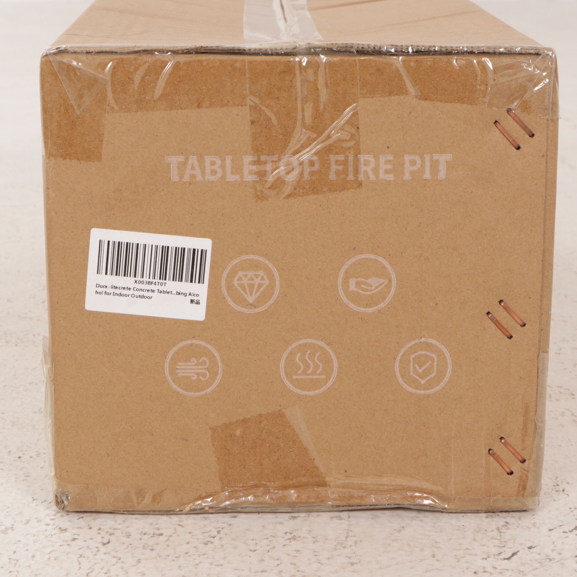 Pair of Konte Durx-Litecrete Rectangular Tabletop Fire Pits