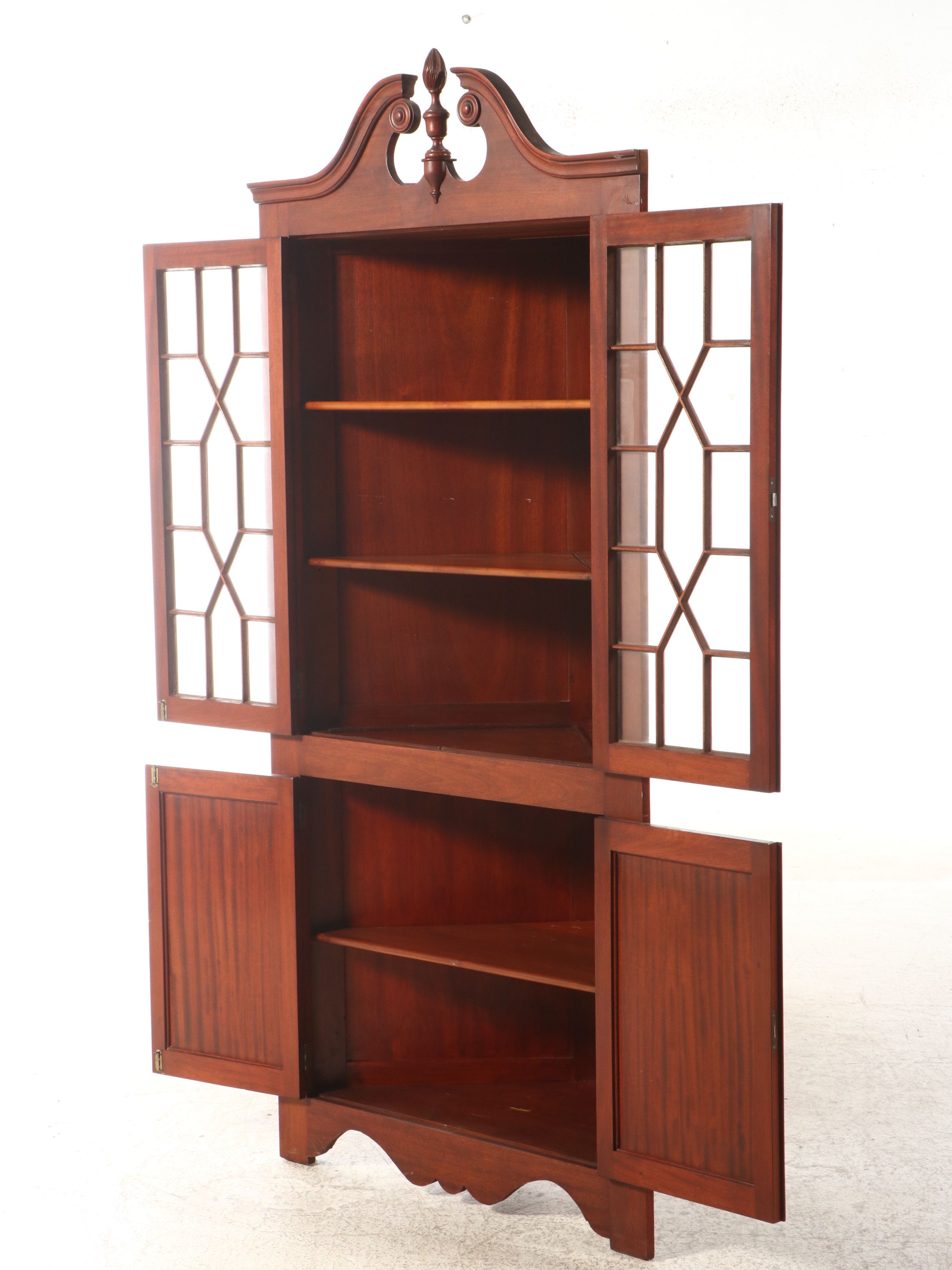 Chippendale Style Mahogany Corner Cabinet