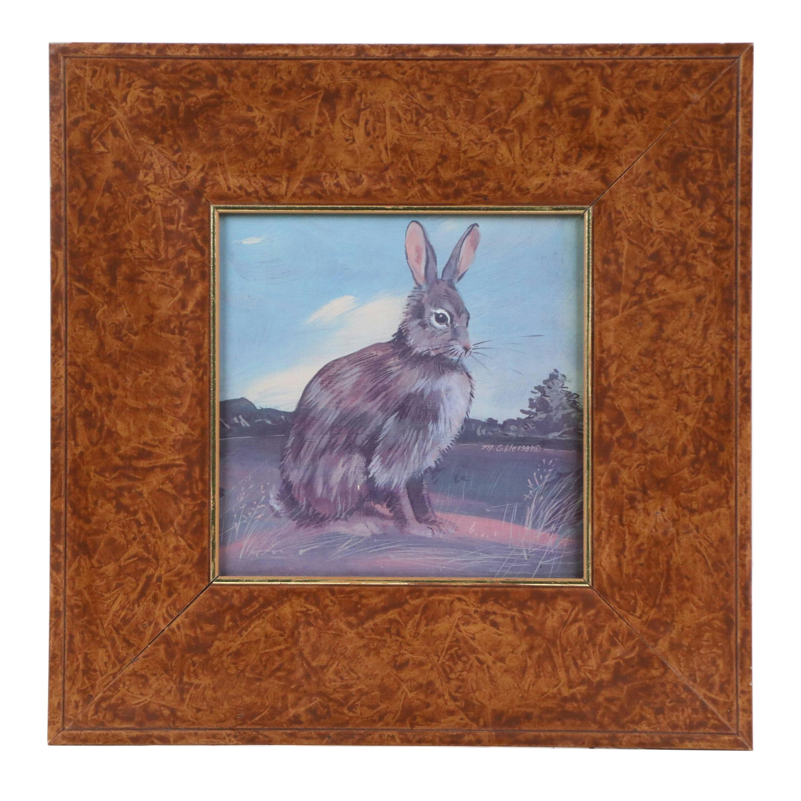 Marlene Coble Offset Lithograph of Wild Hare, 1989
