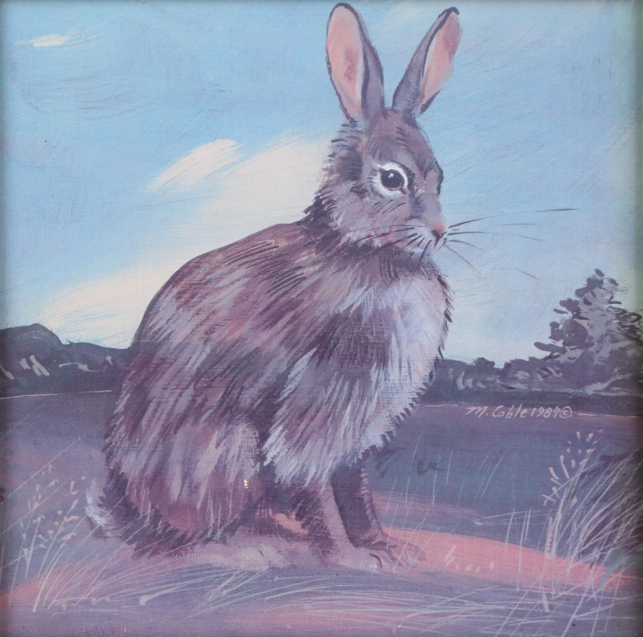 Marlene Coble Offset Lithograph of Wild Hare, 1989
