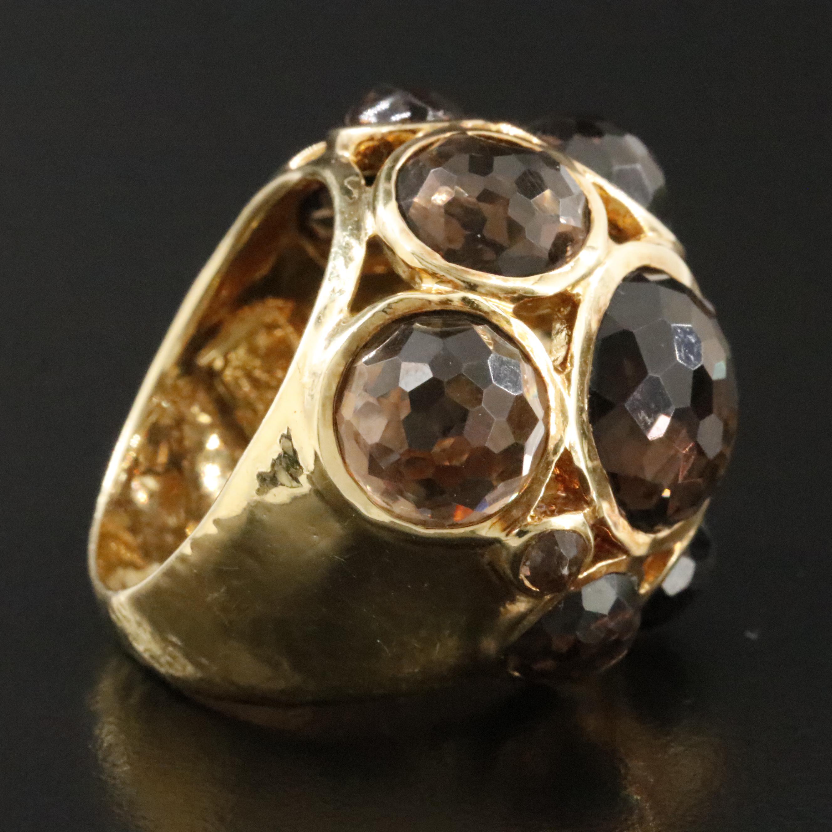 Ippolita Rock Candy 18K Smoky Quartz Hammered Dome Ring