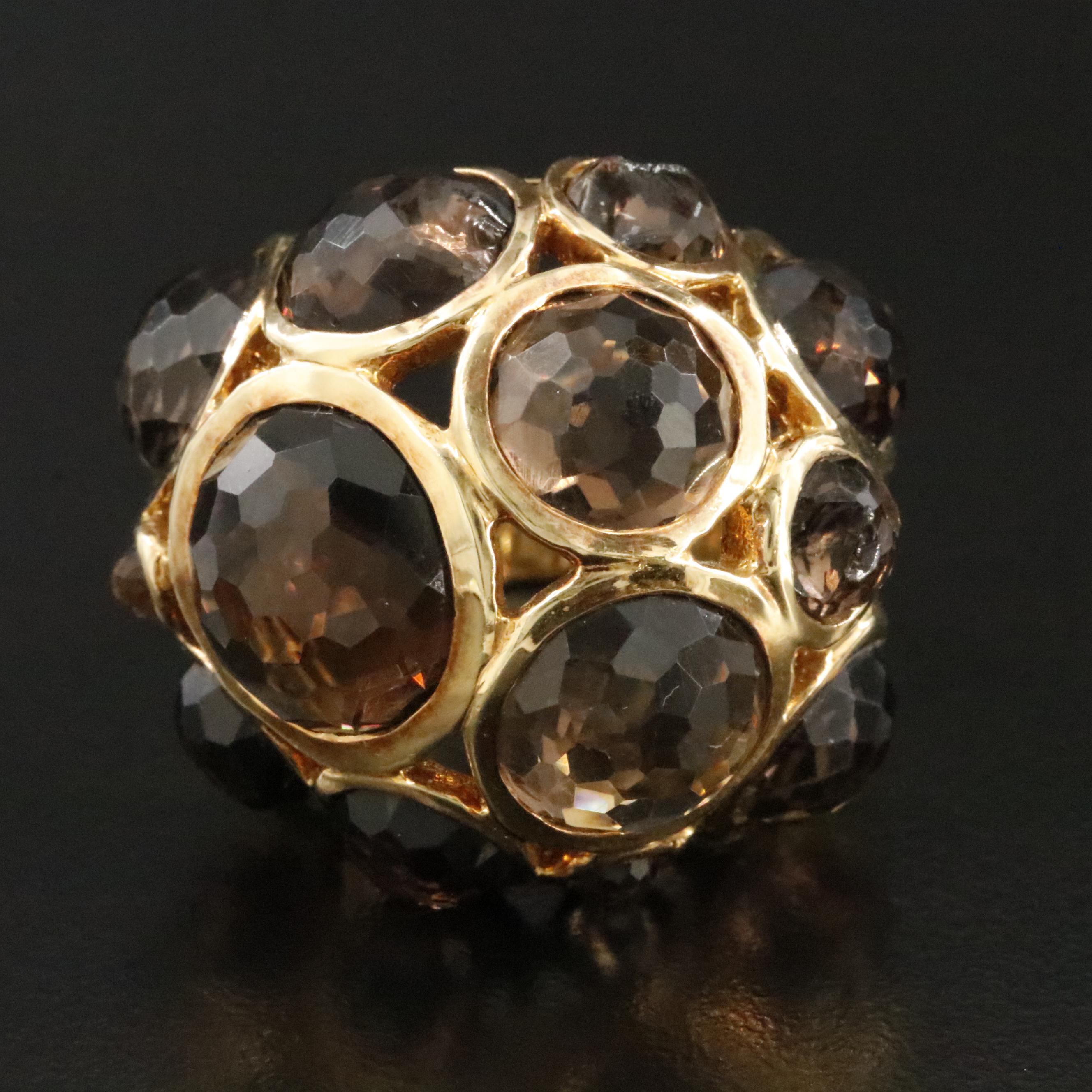Ippolita Rock Candy 18K Smoky Quartz Hammered Dome Ring