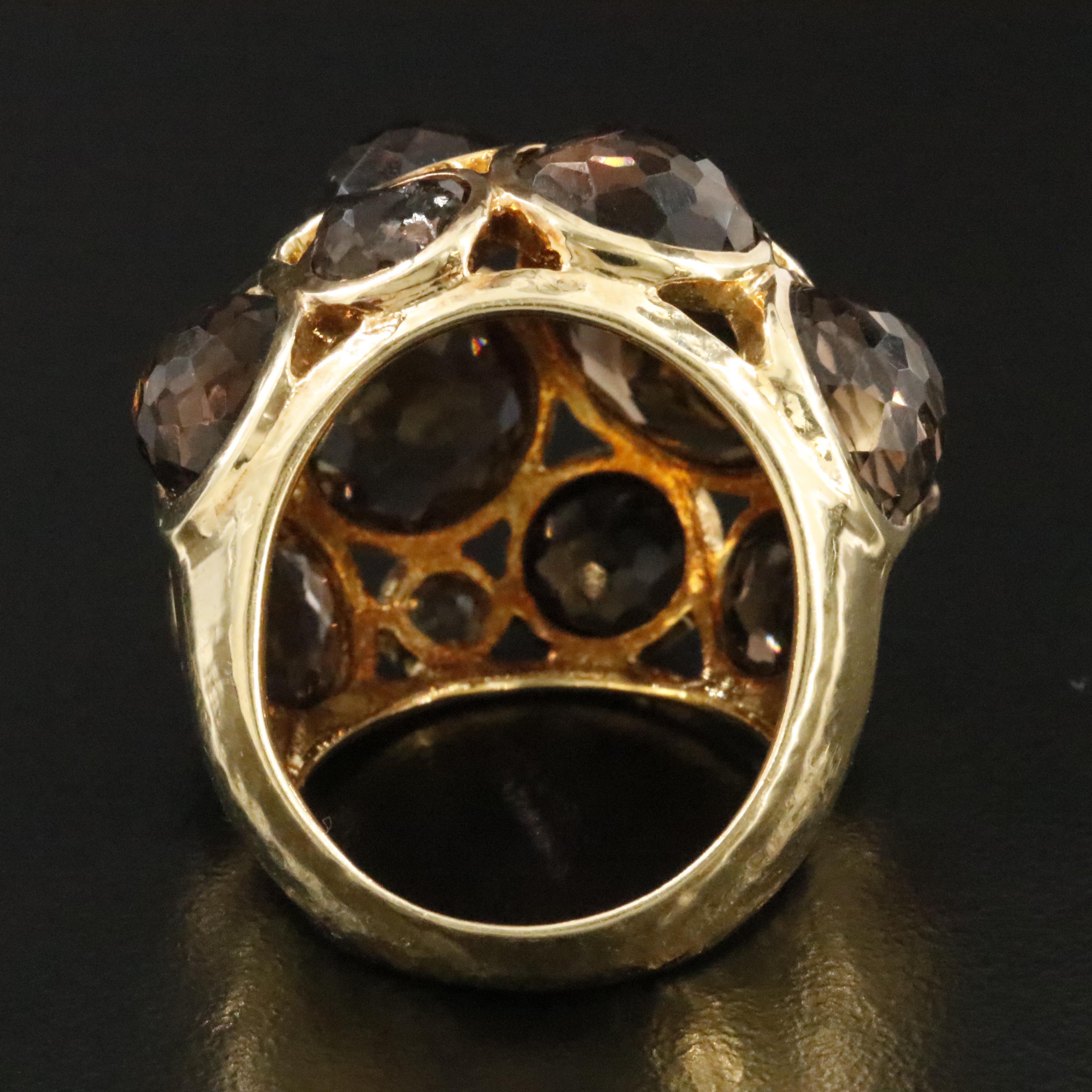 Ippolita Rock Candy 18K Smoky Quartz Hammered Dome Ring