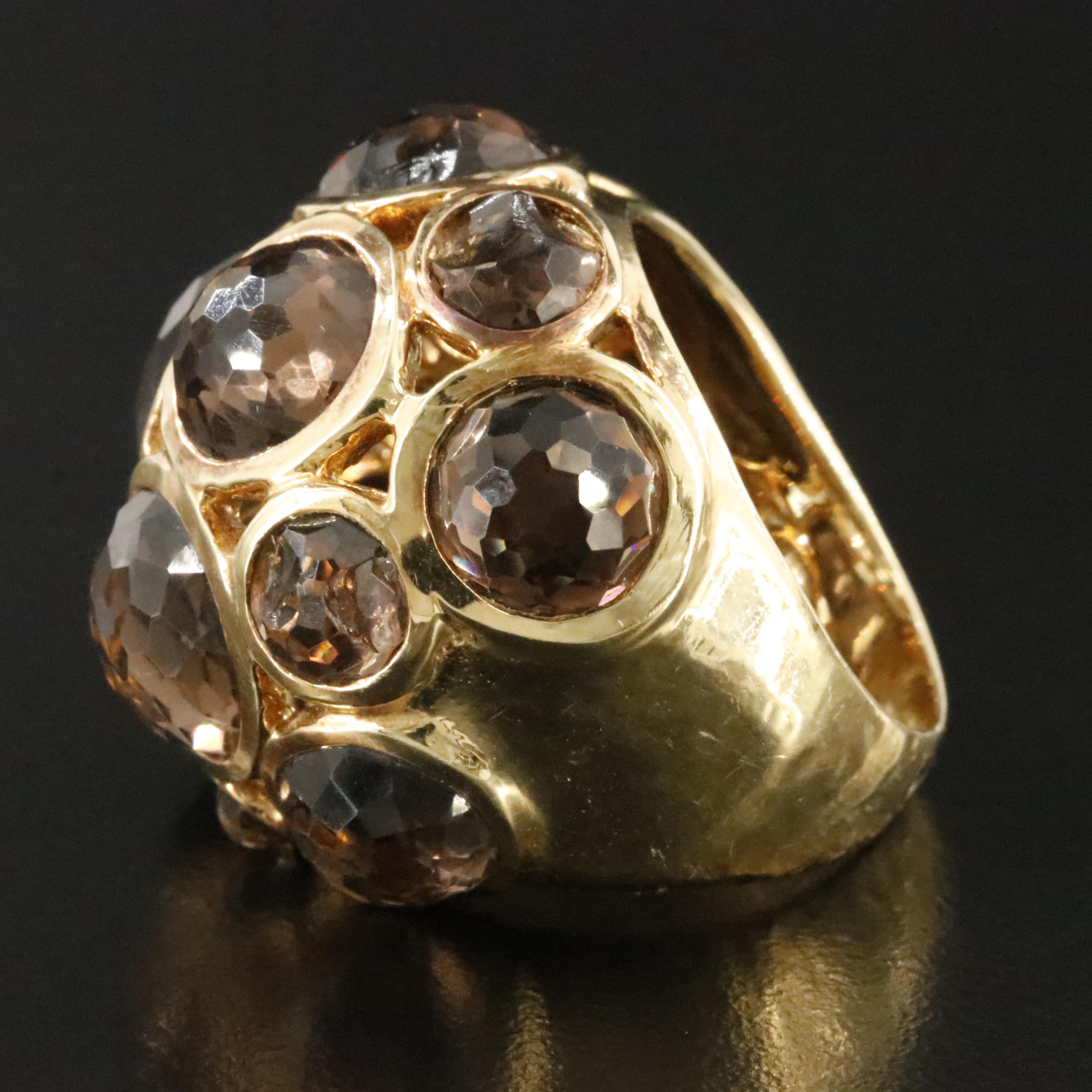 Ippolita Rock Candy 18K Smoky Quartz Hammered Dome Ring