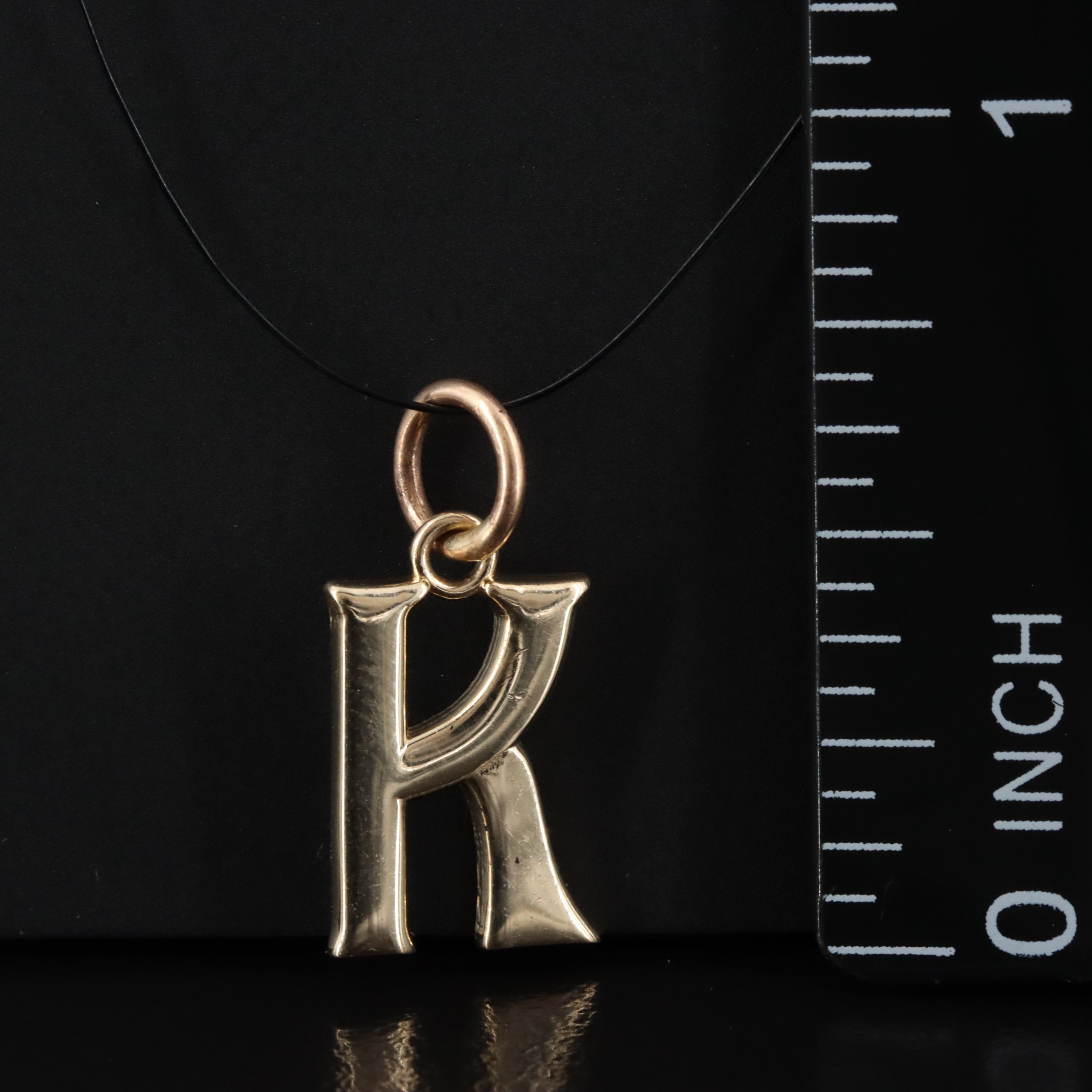 10K "K" Initial Pendant