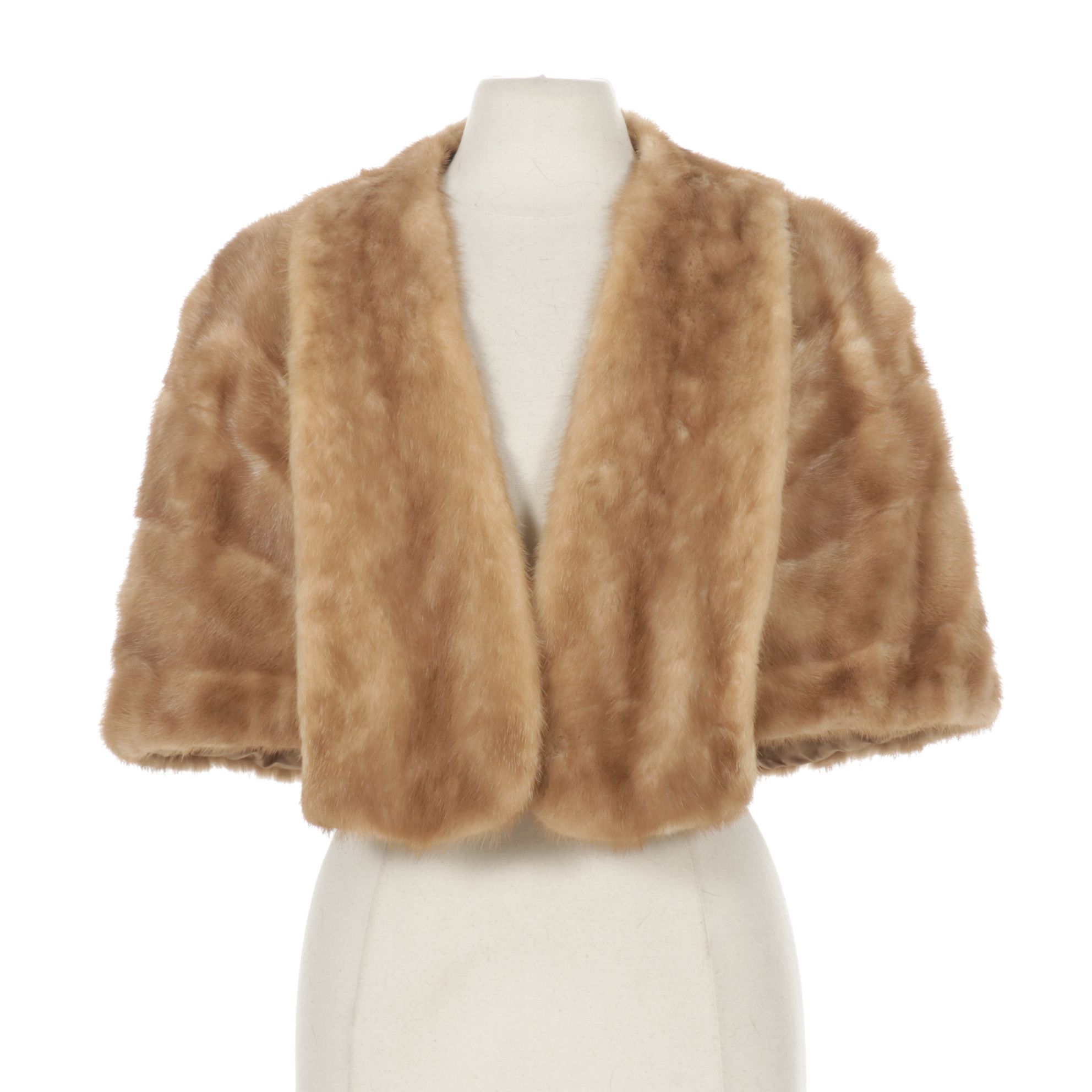 Beige Mink Fur Wrap Stole