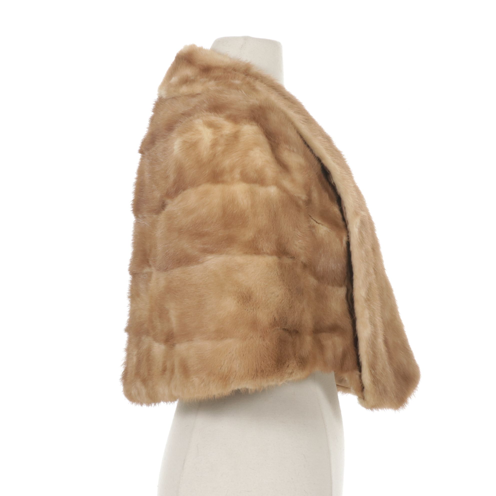 Beige Mink Fur Wrap Stole