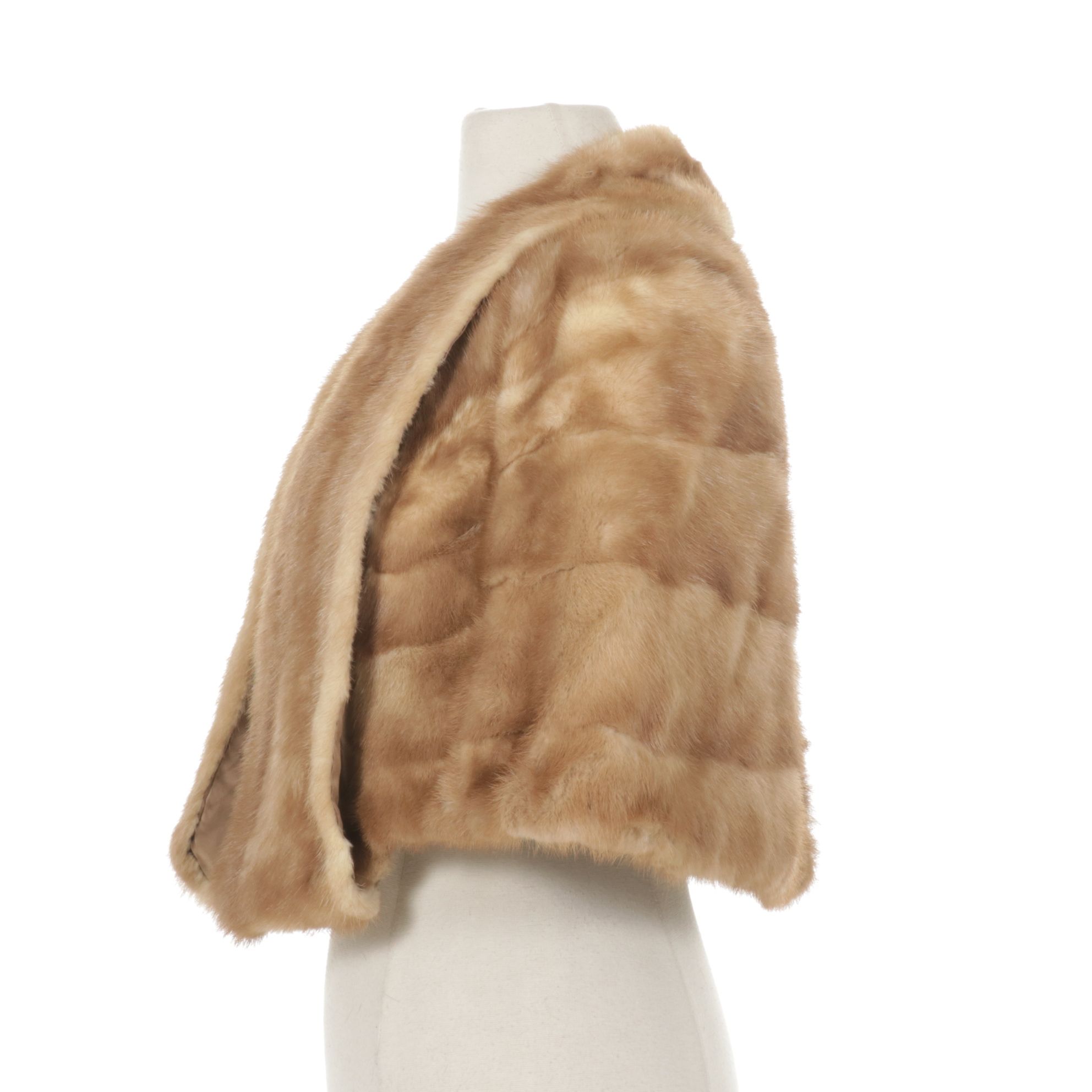 Beige Mink Fur Wrap Stole