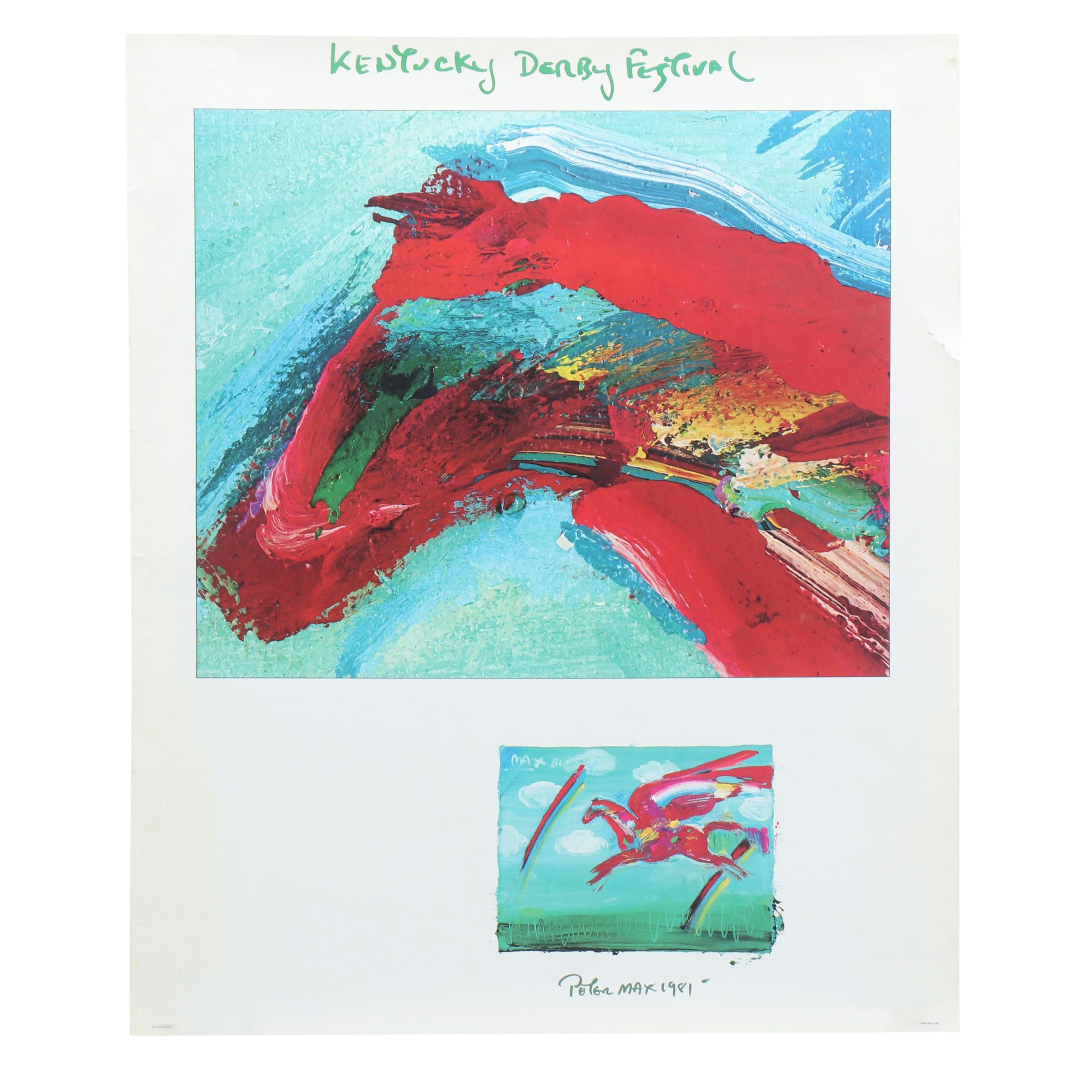 Kentucky Derby Festival Offset Lithograph Poster After Peter Max, 1981