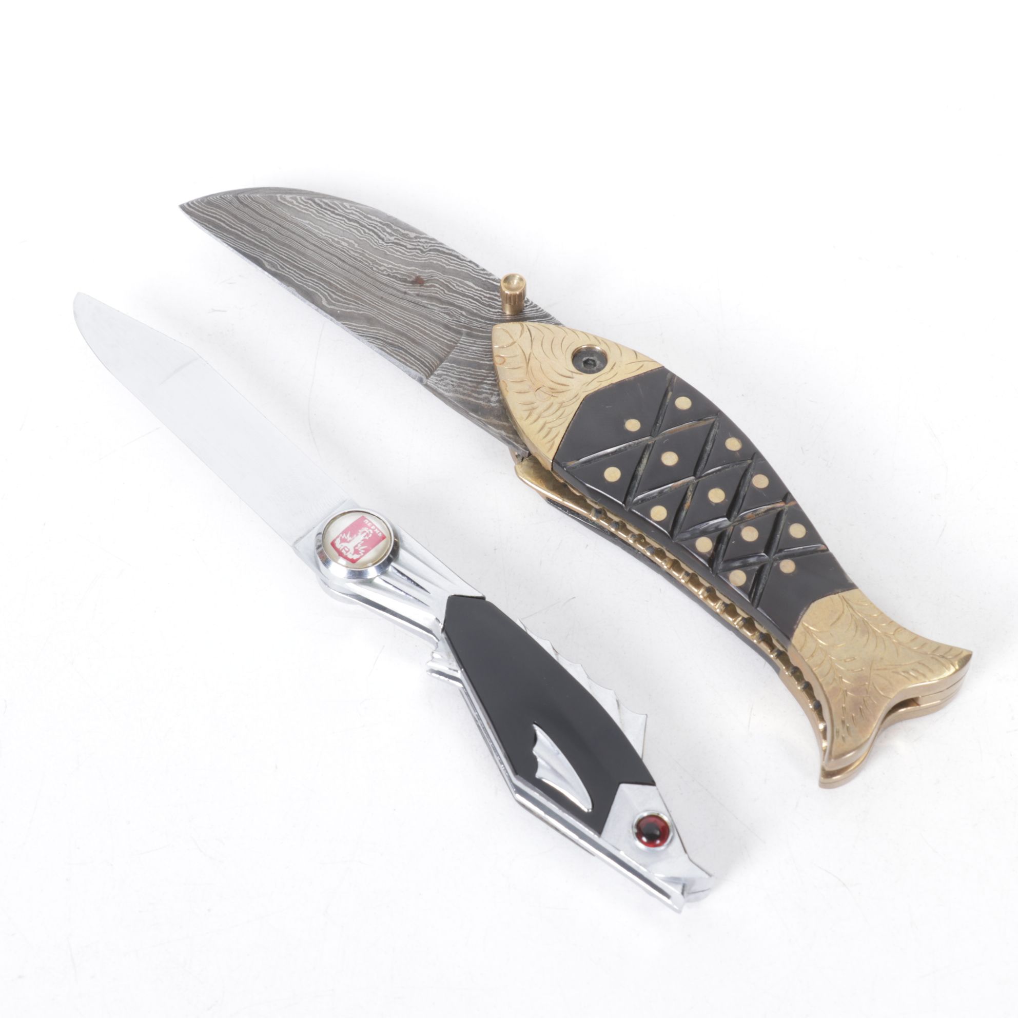 Naval & Fish Motif Folding Pocket Knife Collection