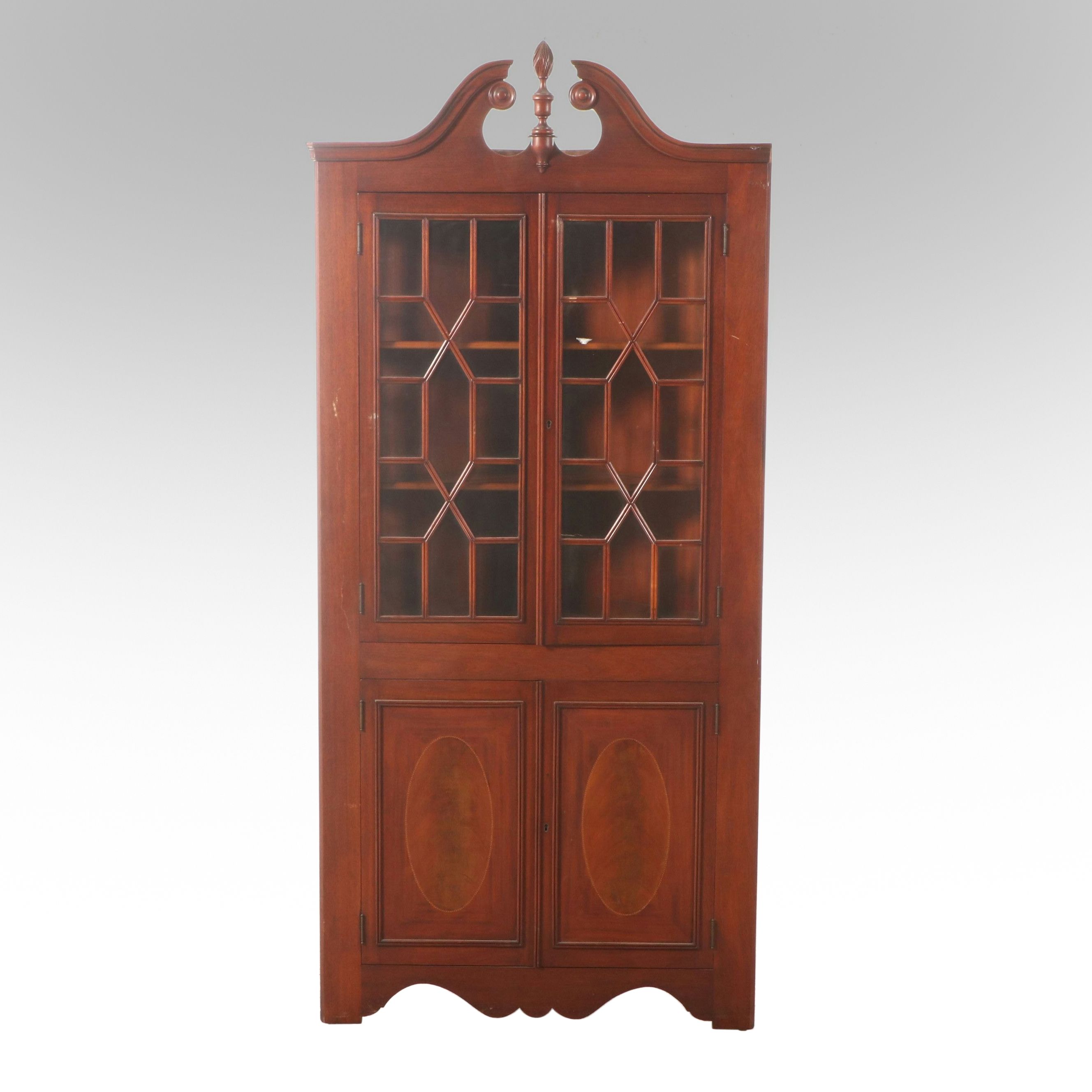 Chippendale Style Mahogany Corner Cabinet
