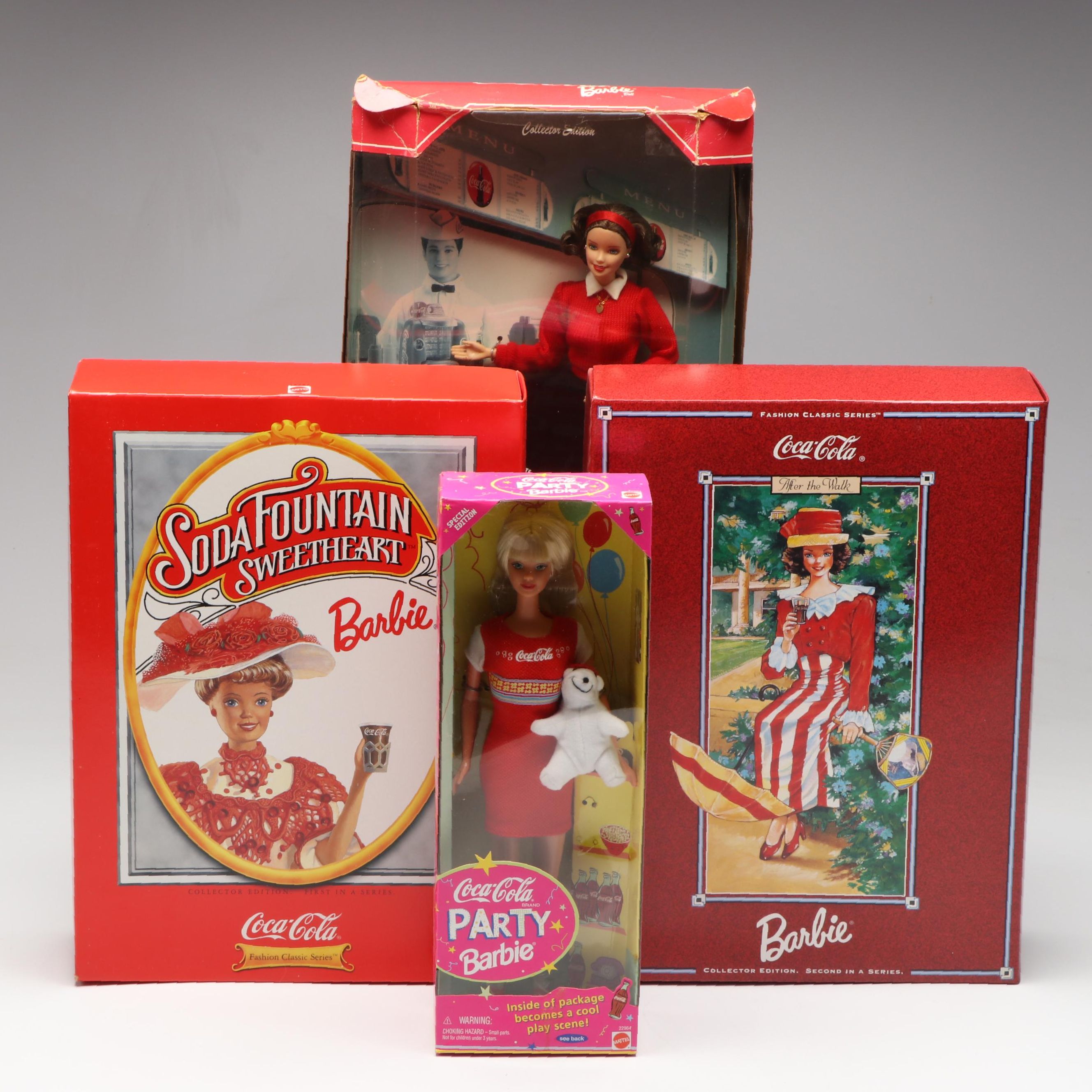 Coca-Cola Collector Edition Barbie Dolls Featuring "After the Walk"