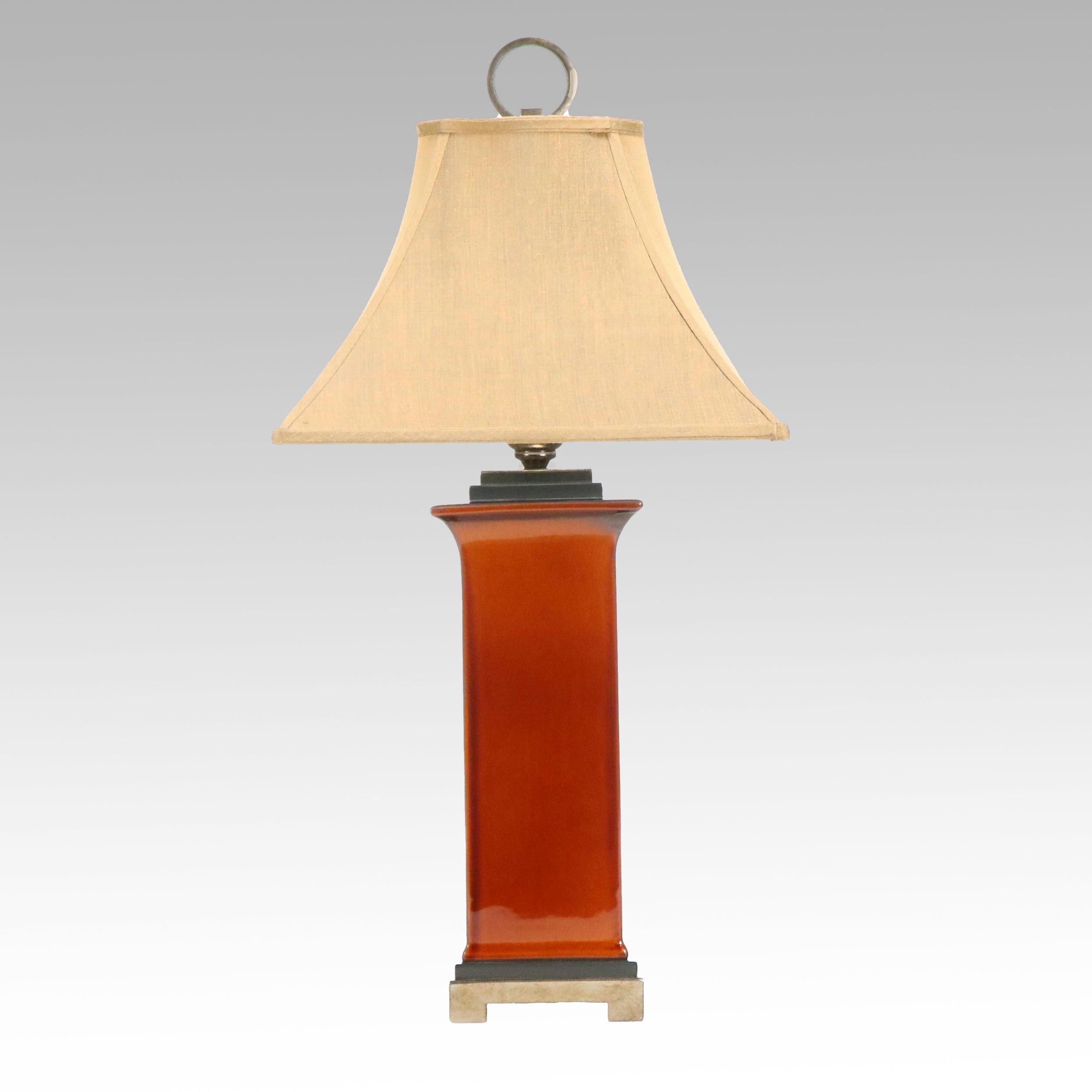 Glaze Ceramic and Metal Table Lamp
