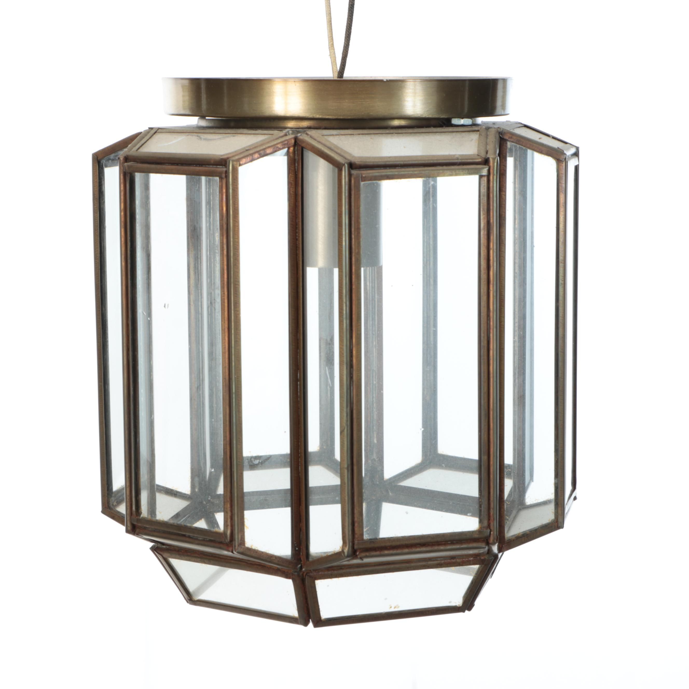 Forecast Lighting Co. Copper Lined Panel Pendant Light, Mid to Late 20th C.