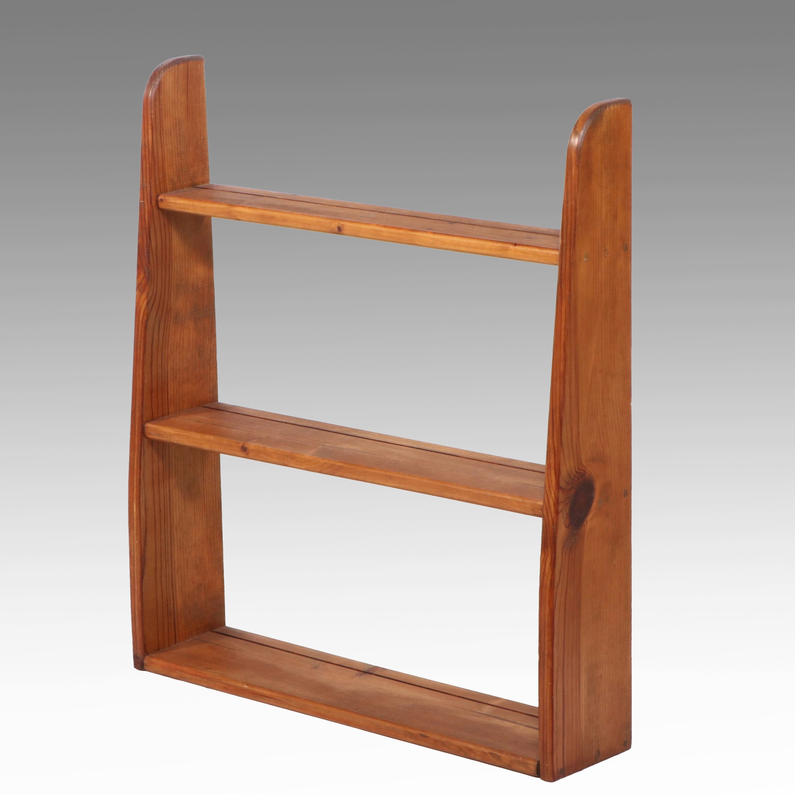 Primitive Style Pine Wall Hanging Plate Rack