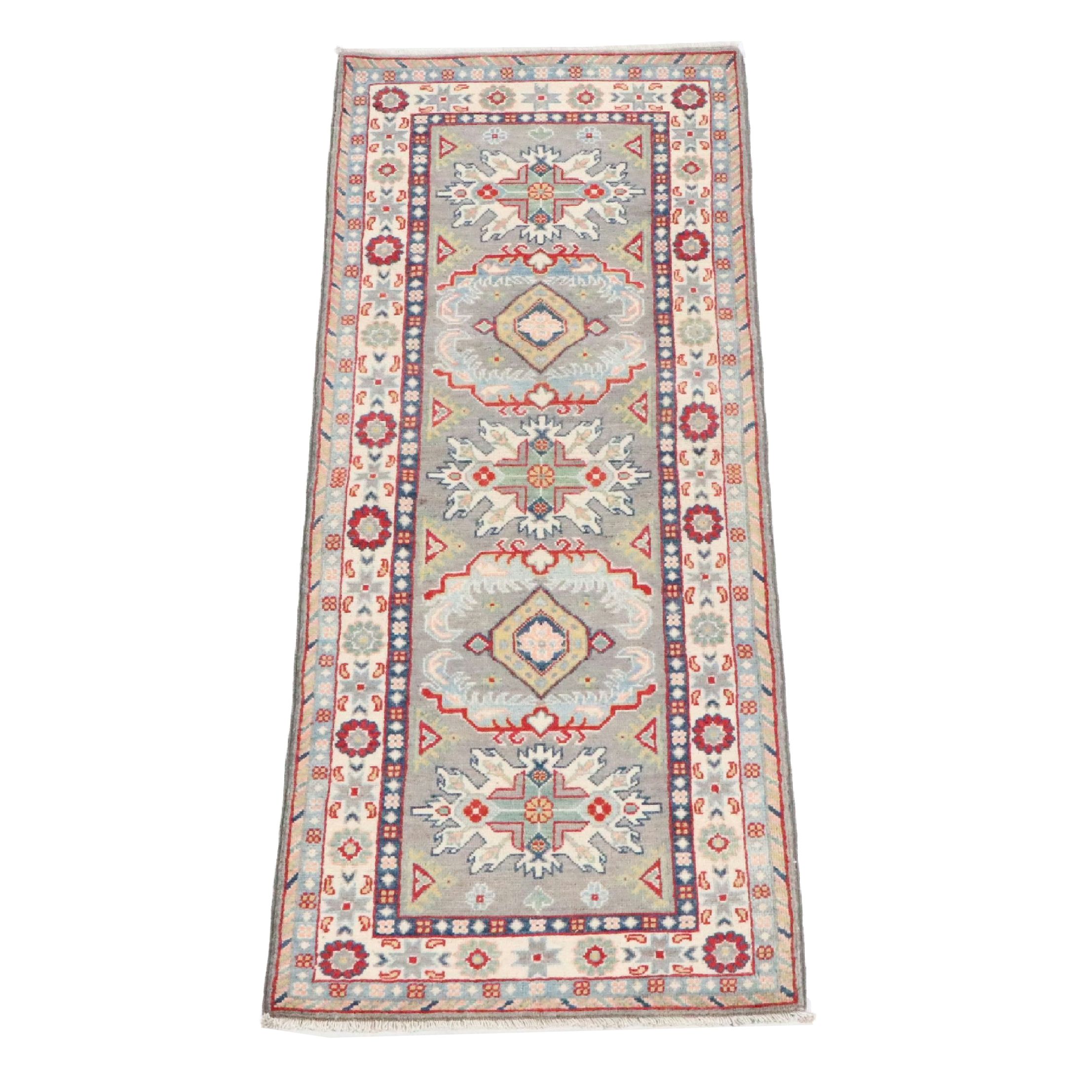 2'2 x 6'1 Hand-Knotted Pakistani Kazak Style Carpet Runner