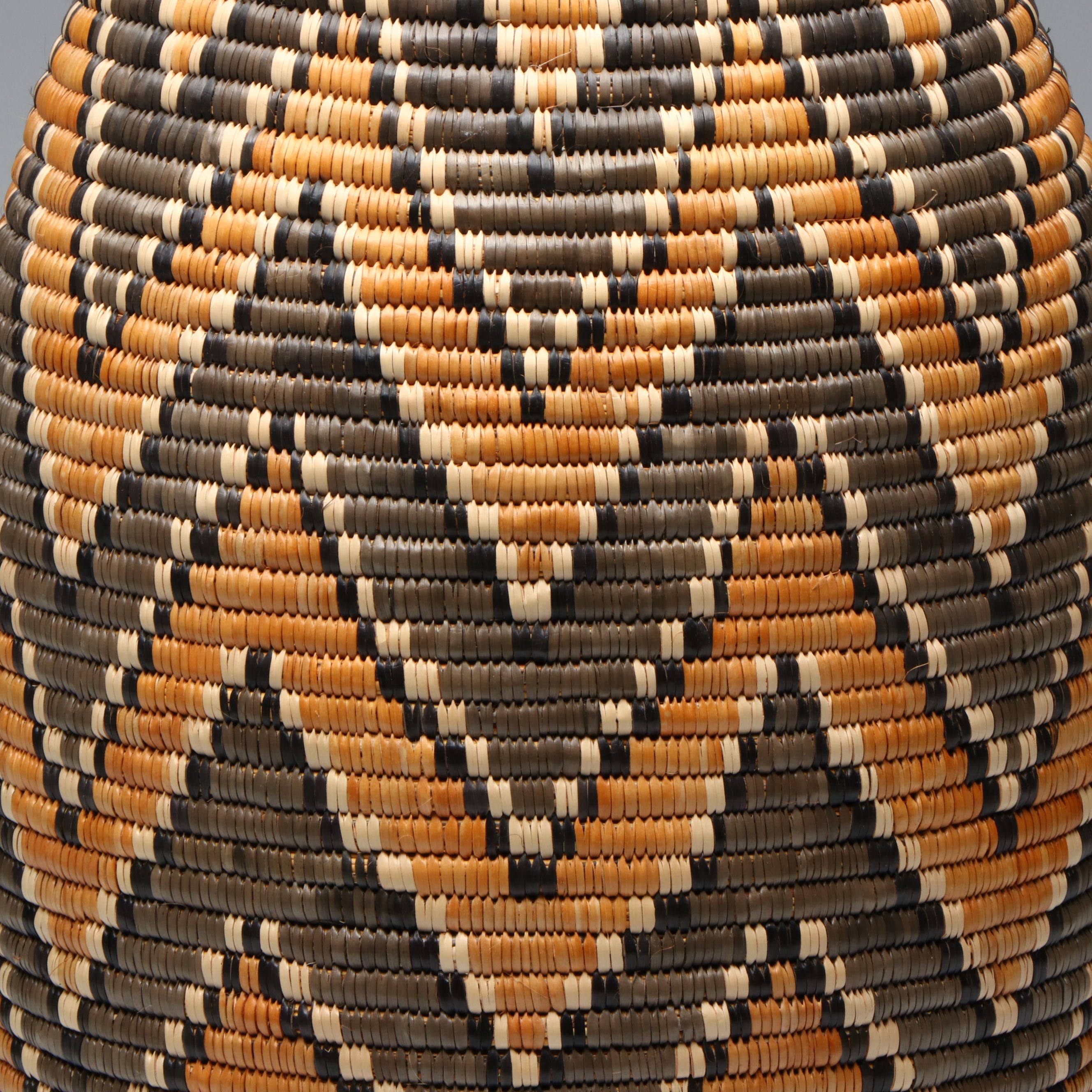South African Zulu Peoples Handwoven Ilala Palm Beer Basket