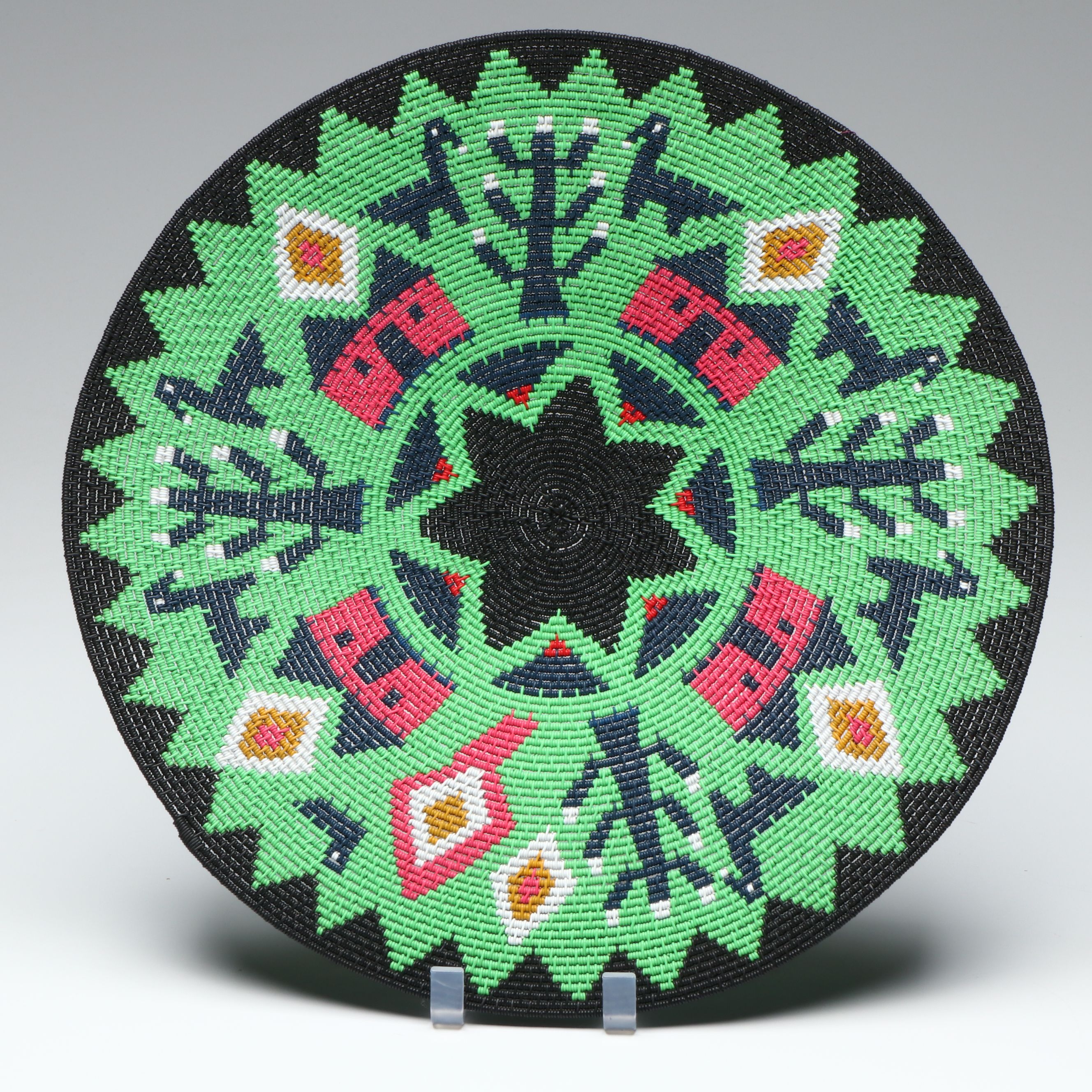 Themb Gigaba South African Zulu Peoples Polychrome Telephone Wire Basket