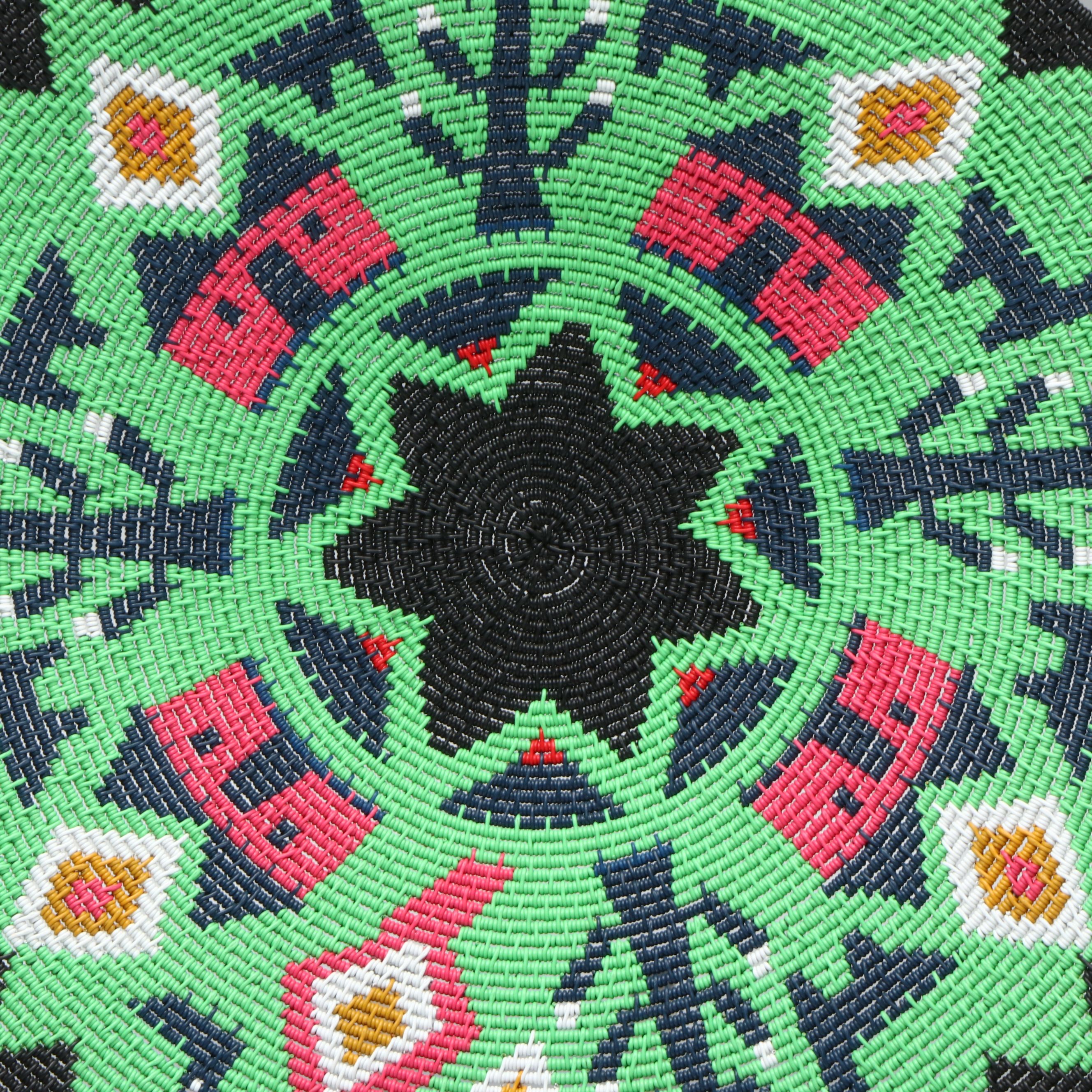 Themb Gigaba South African Zulu Peoples Polychrome Telephone Wire Basket