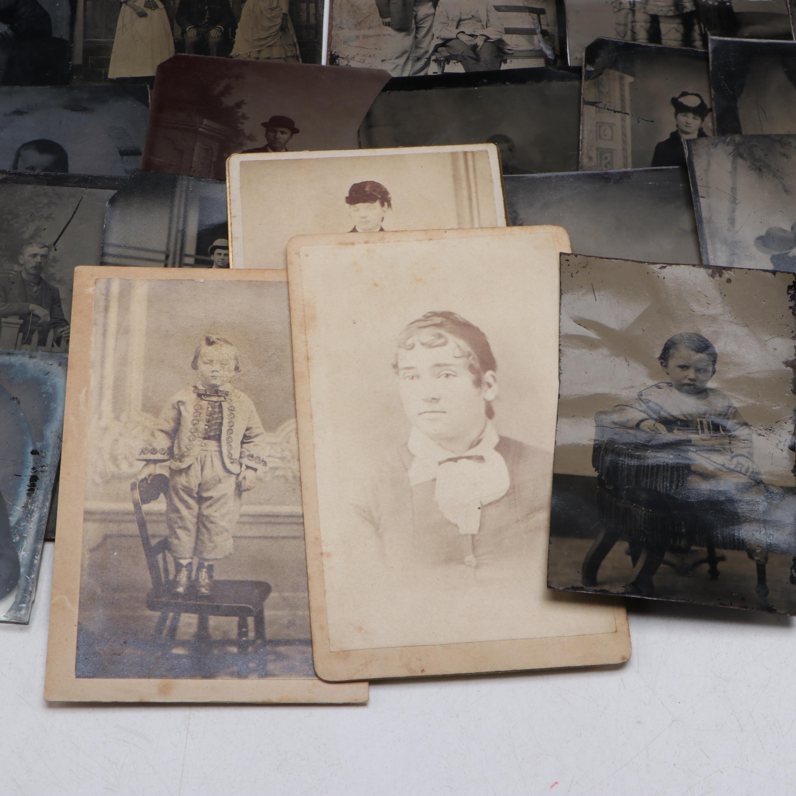 Tintypes, Carte de visite and More Photographs of Men, Women and Children