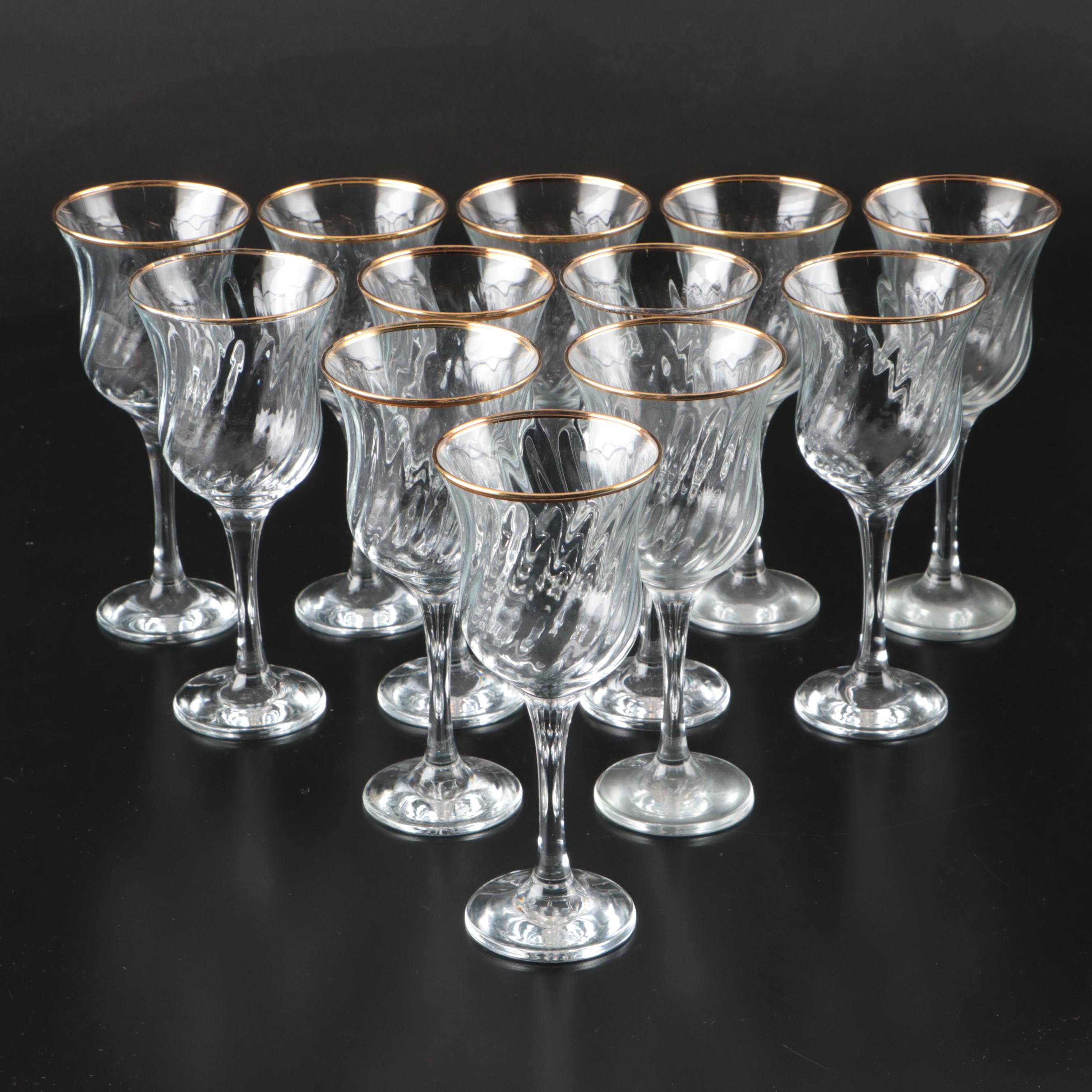 Crystal Clear Industries "Regent Gold" Crystal Wine Glasses