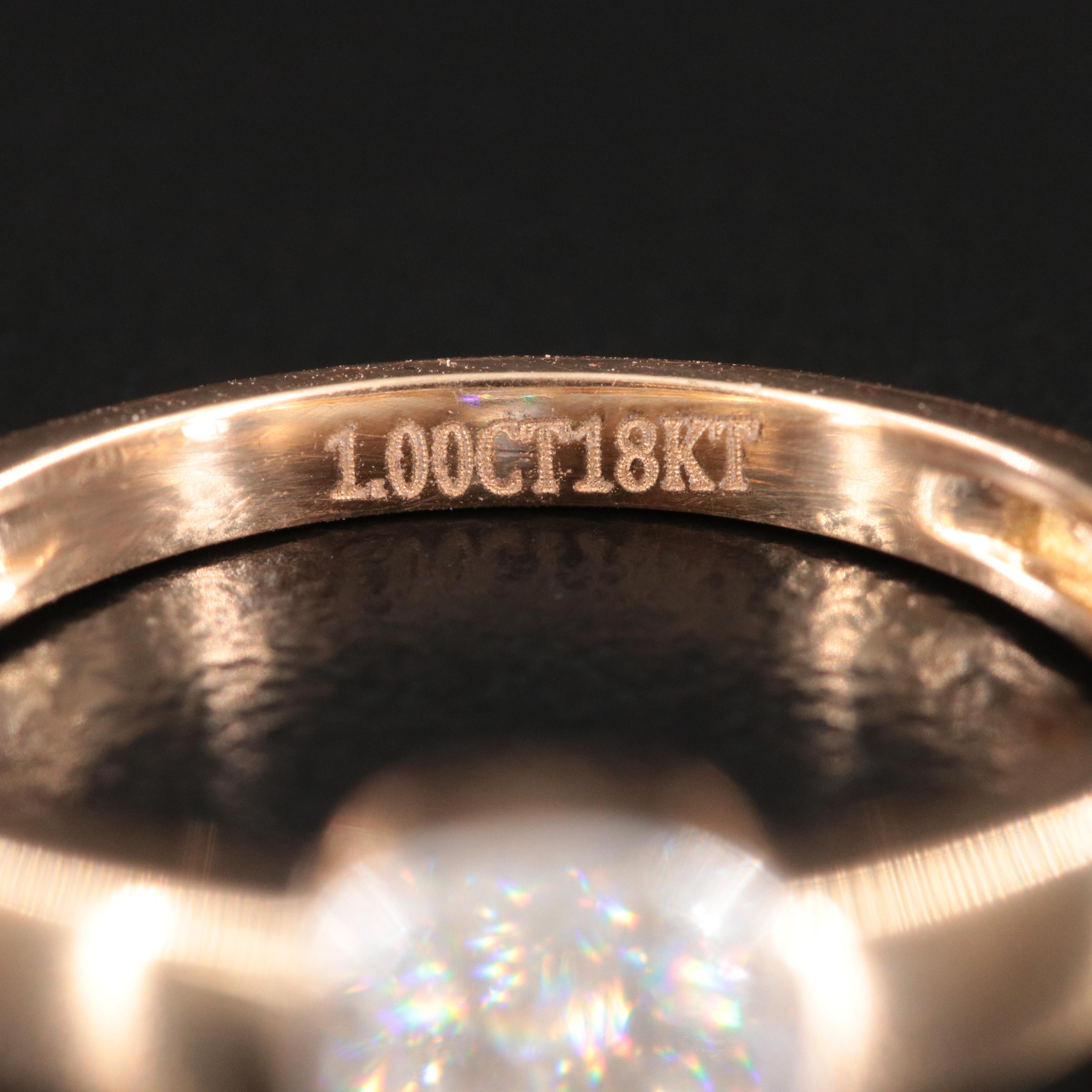 18K 1.00 CT Internally Flawless Diamond Solitaire Ring with GIA Report