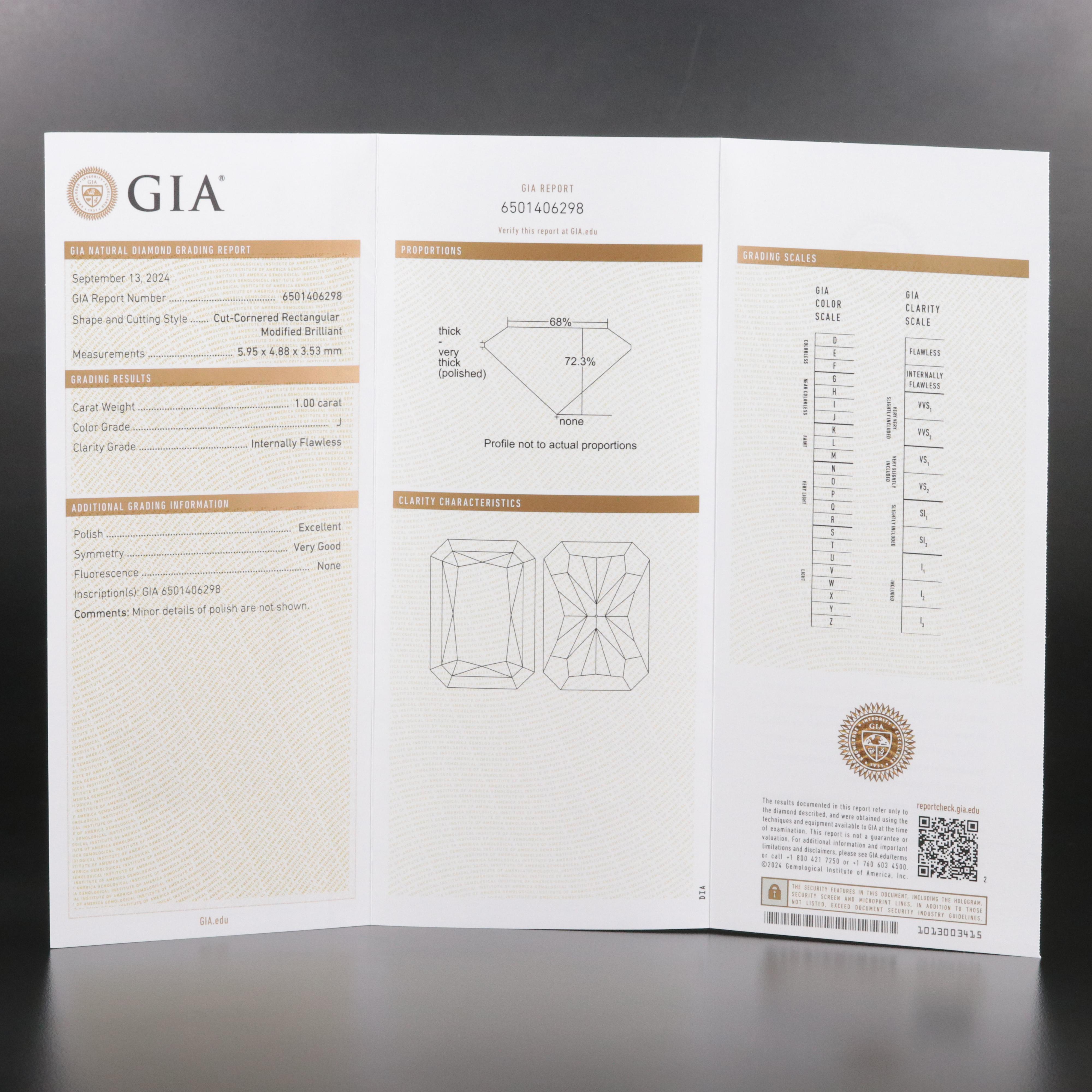 18K 1.00 CT Internally Flawless Diamond Solitaire Ring with GIA Report