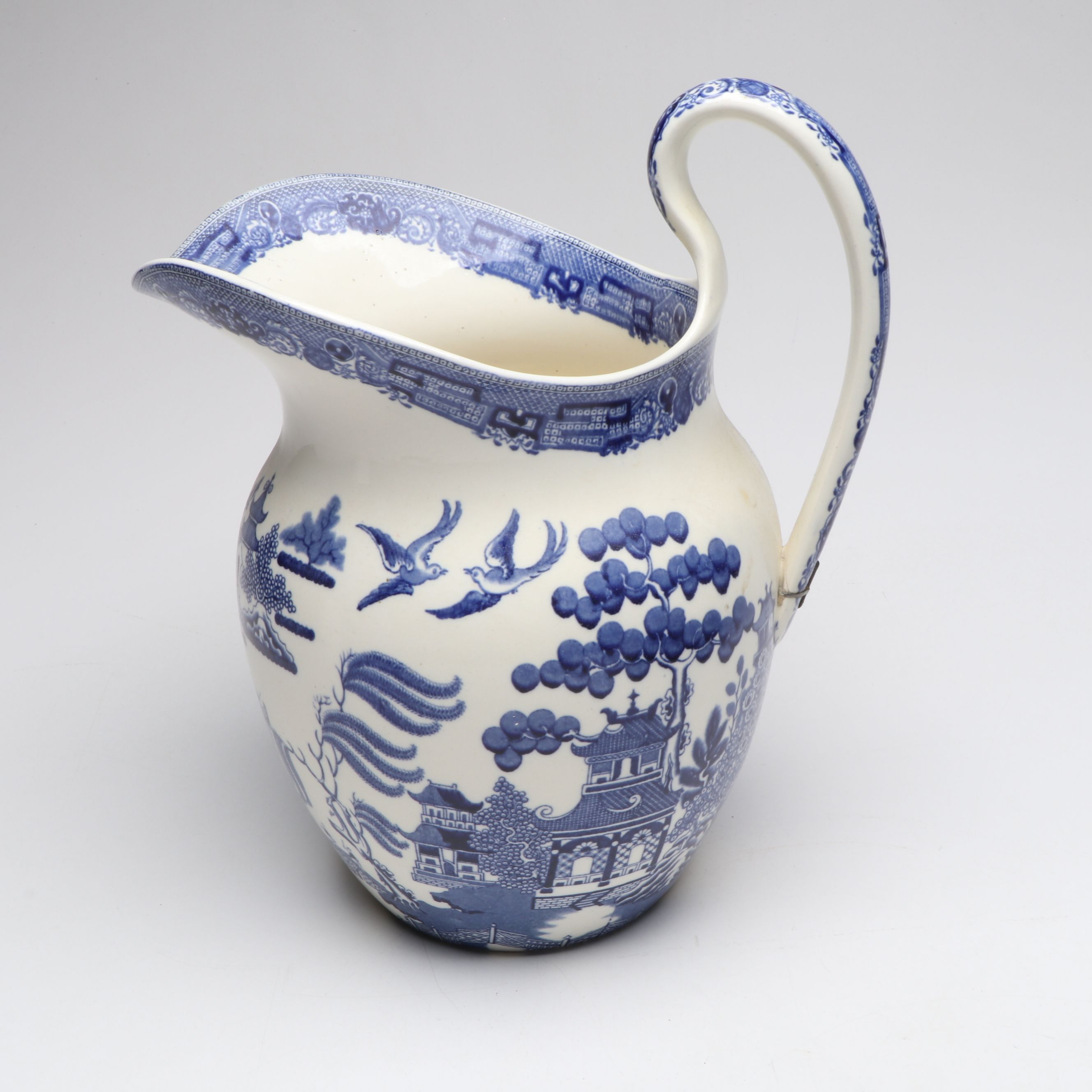 Wedgwood "Willow" Pitcher with George Jones & Sons "Abbey 1790" Basin