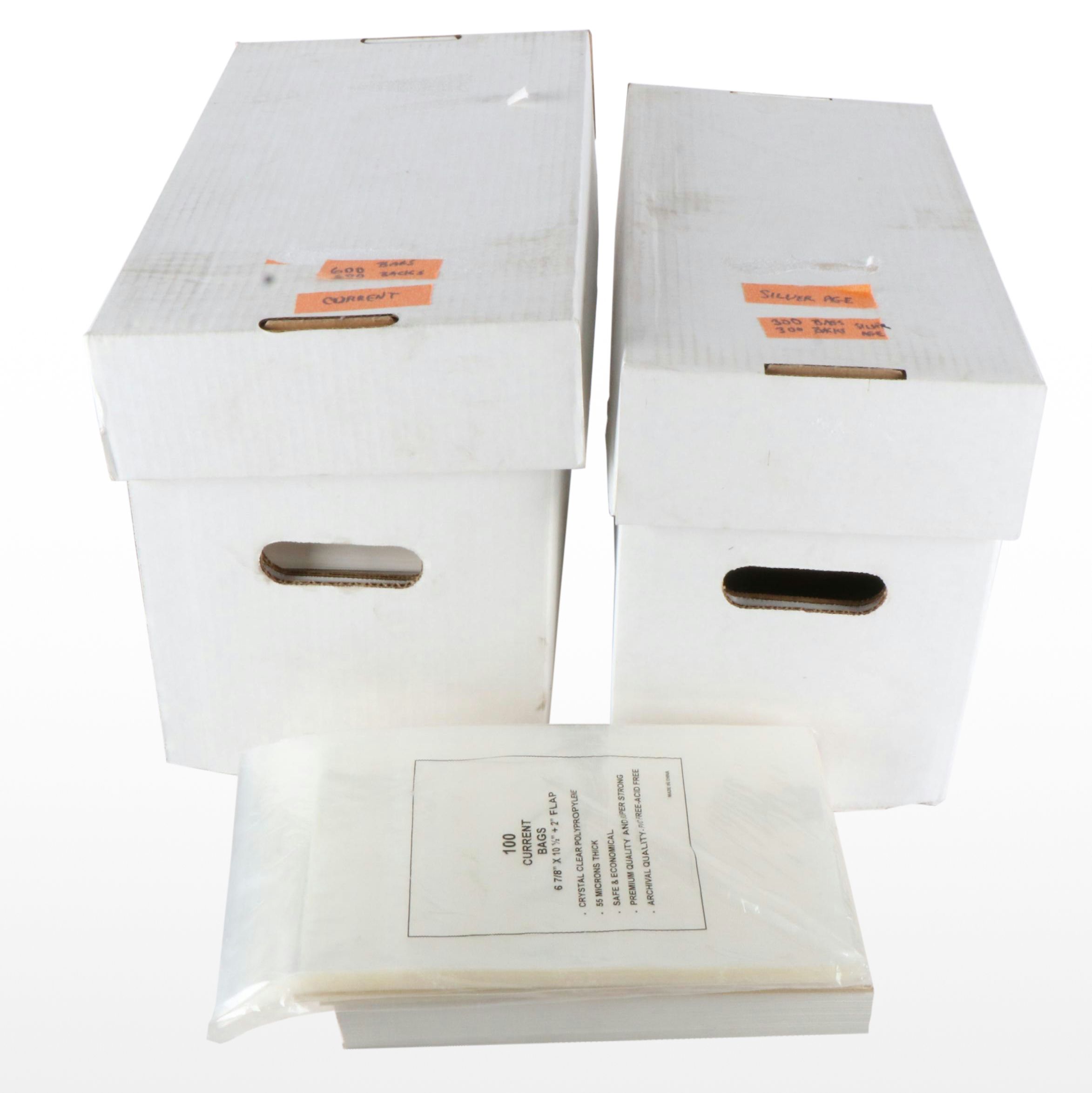 600 Current Size and 300 Silver Age Bags and Backs for Archiving Comics