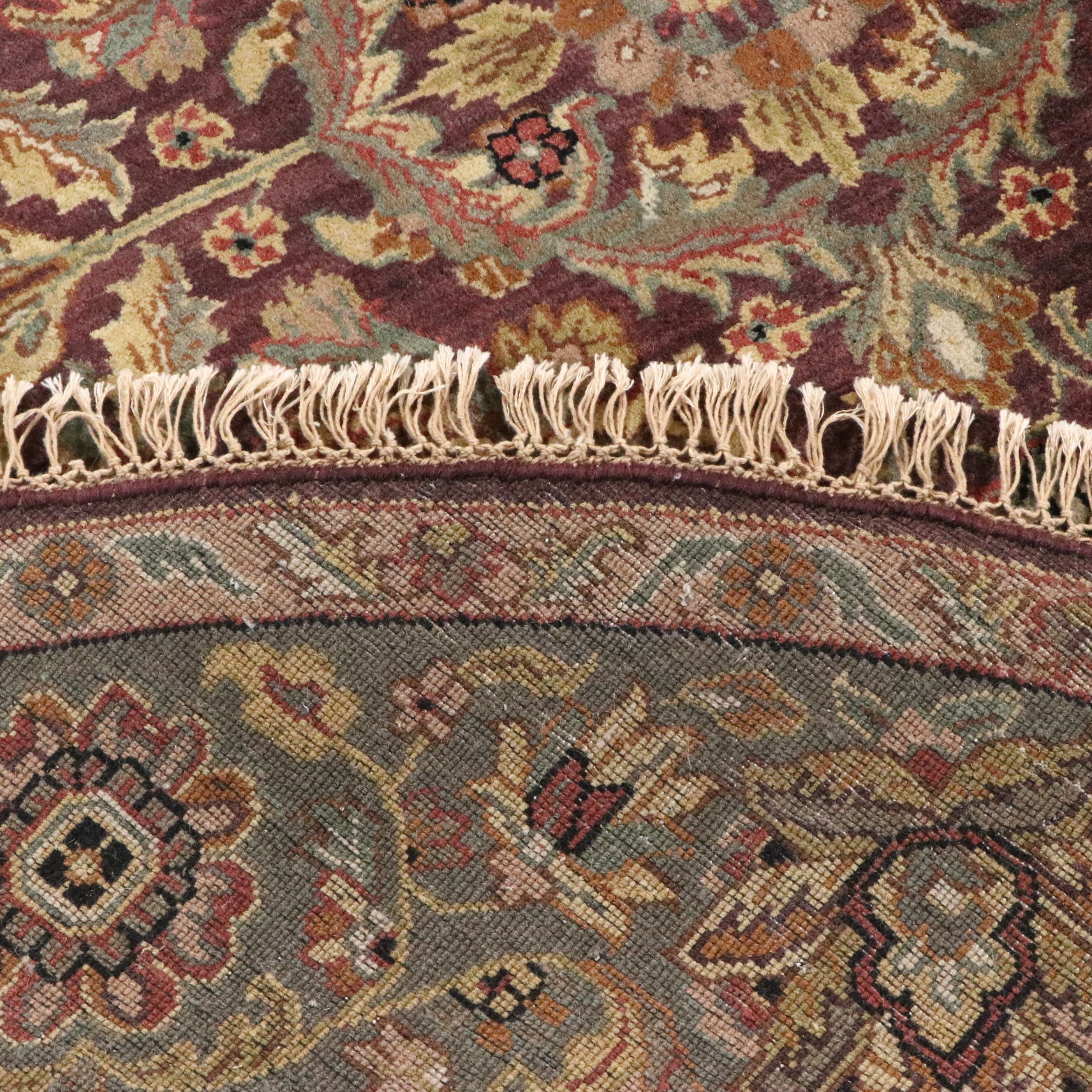 8'1 x 8'2 Hand-Knotted Round Pakistani Peshawar Area Rug
