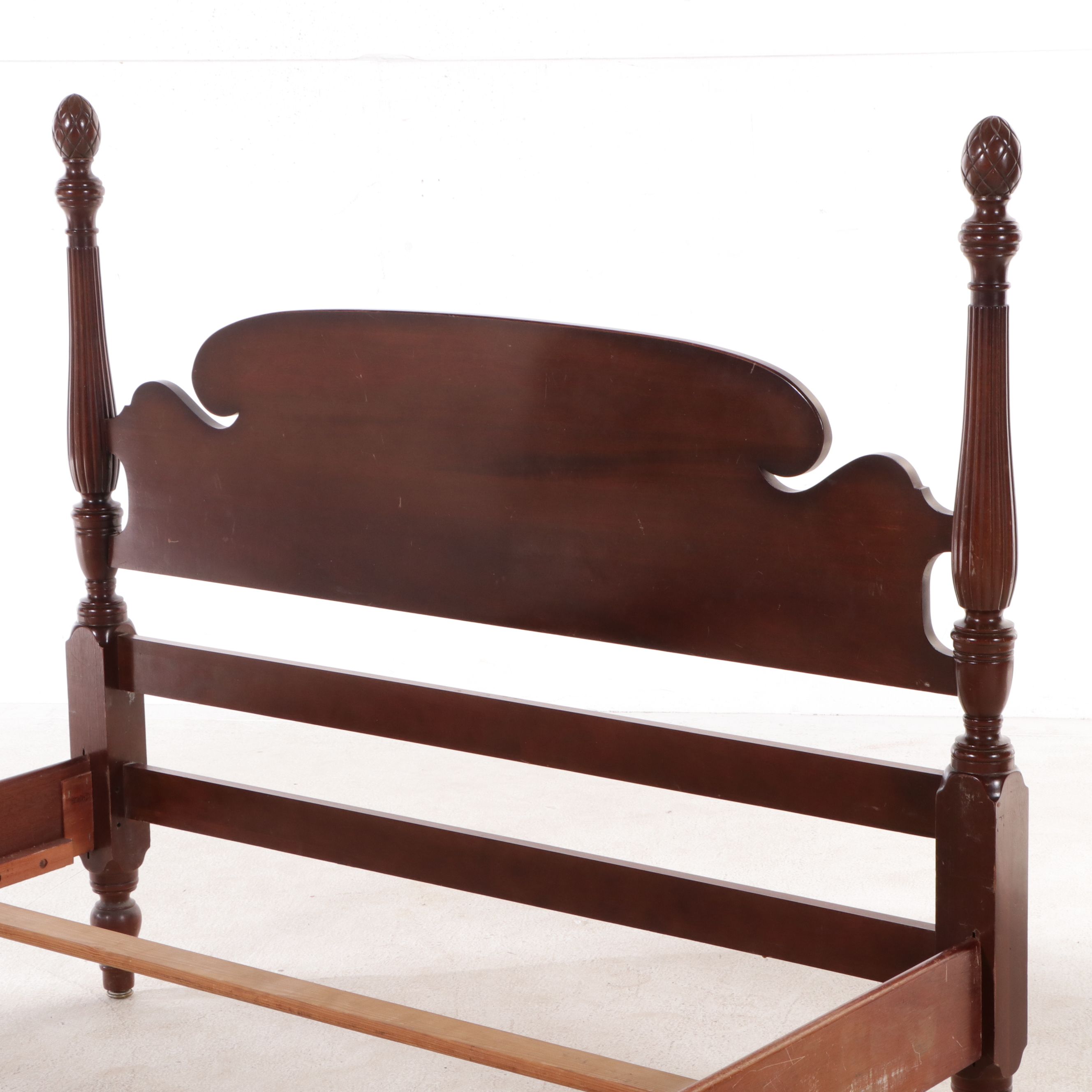 The Kling Factories Federal Style Mahogany Bed Frame, Early to Mid-20th Century