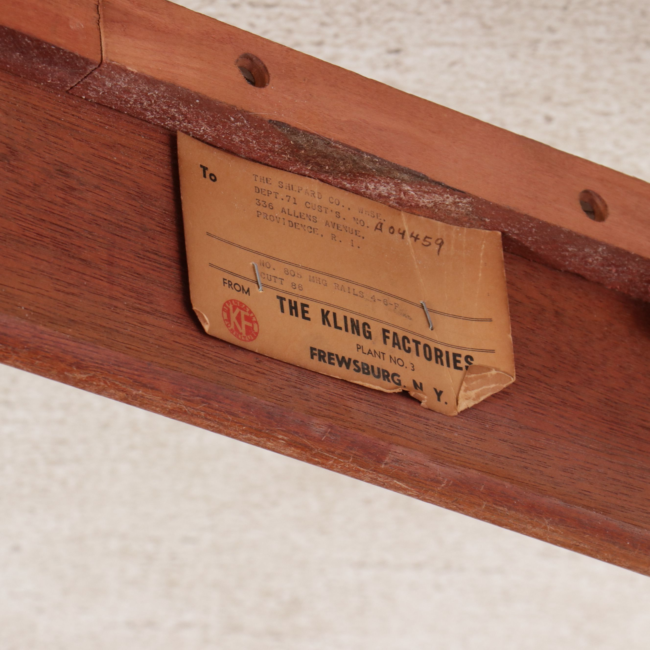 The Kling Factories Federal Style Mahogany Bed Frame, Early to Mid-20th Century