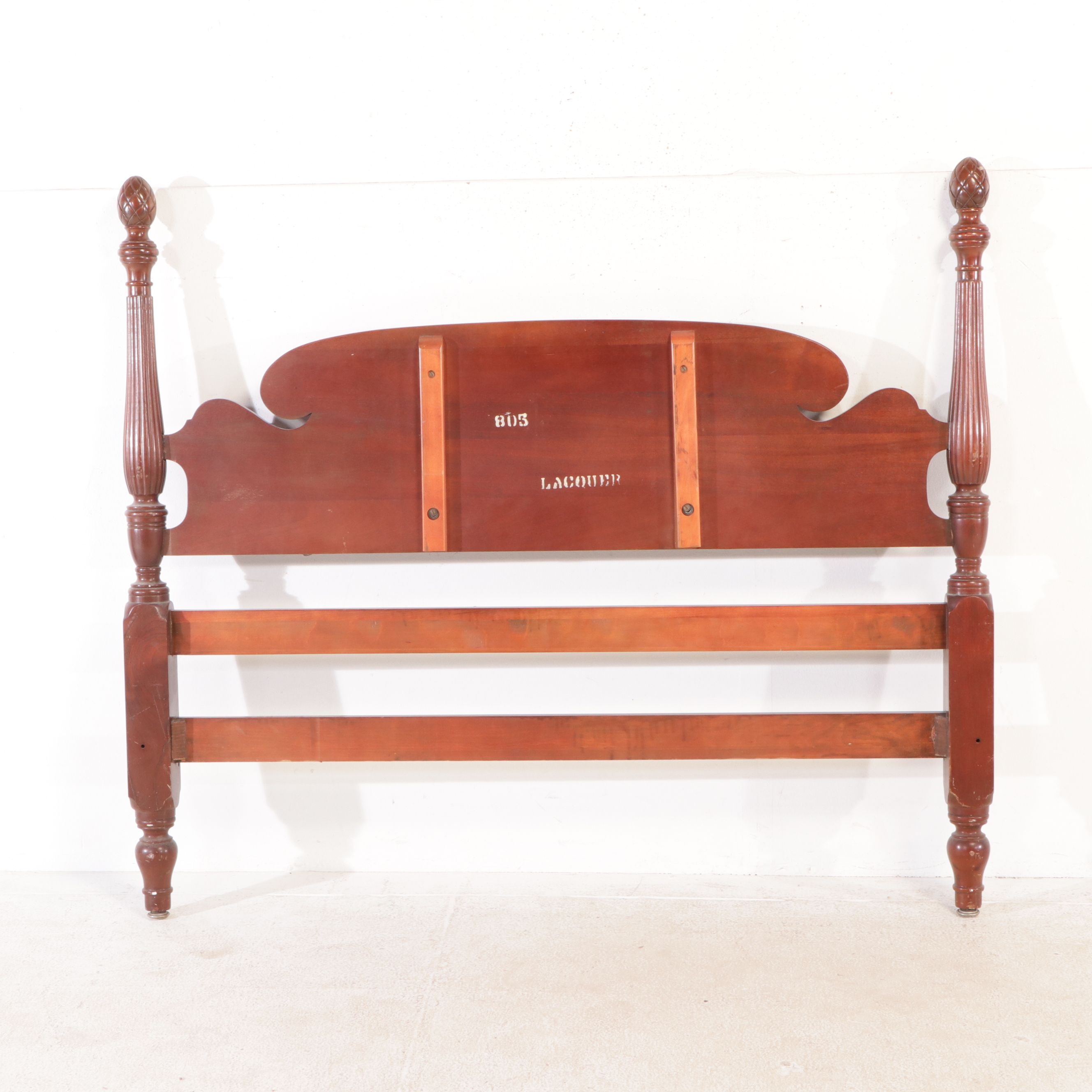 The Kling Factories Federal Style Mahogany Bed Frame, Early to Mid-20th Century
