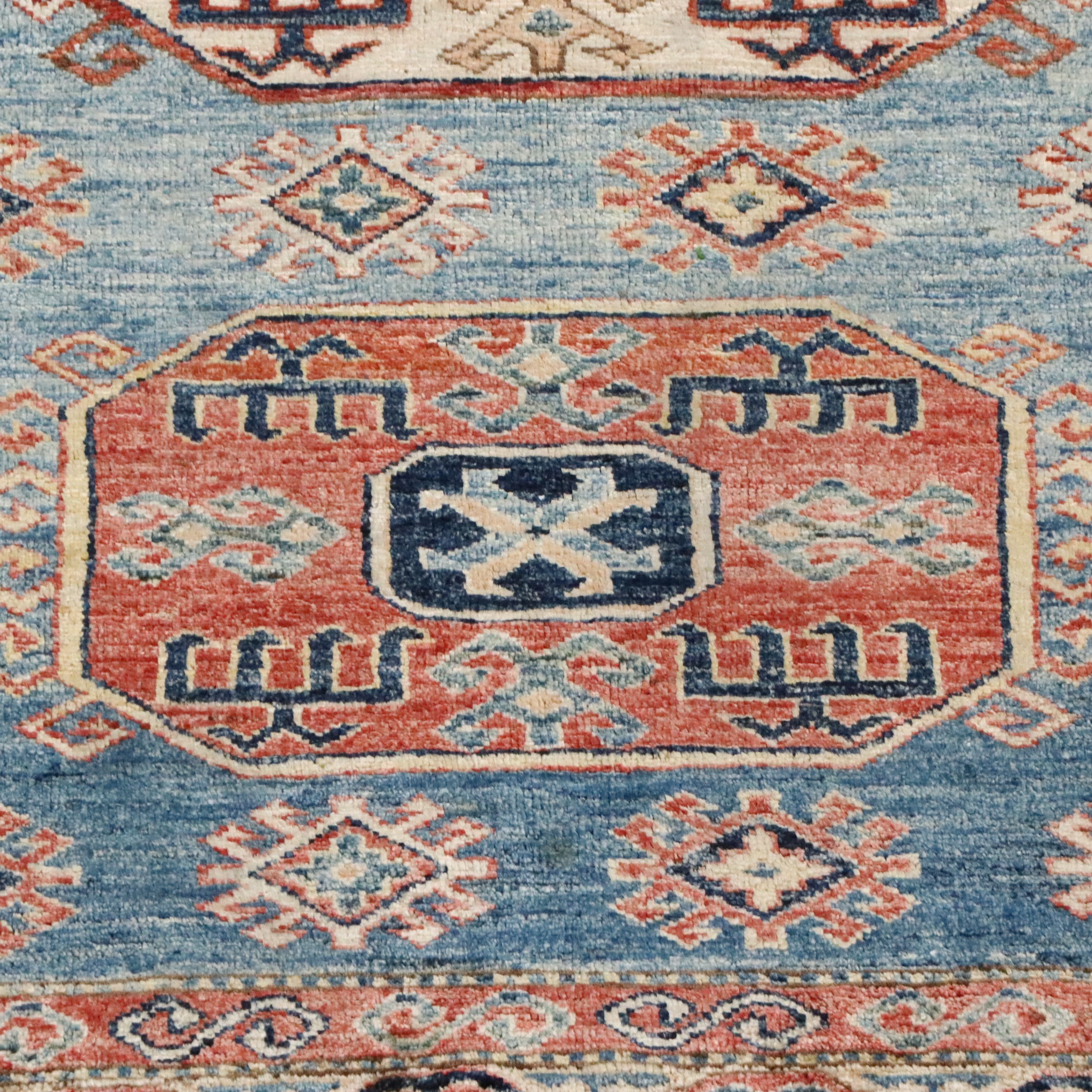 4'9 x 5'9 Hand-Knotted Pakistani Kazak Area Rug