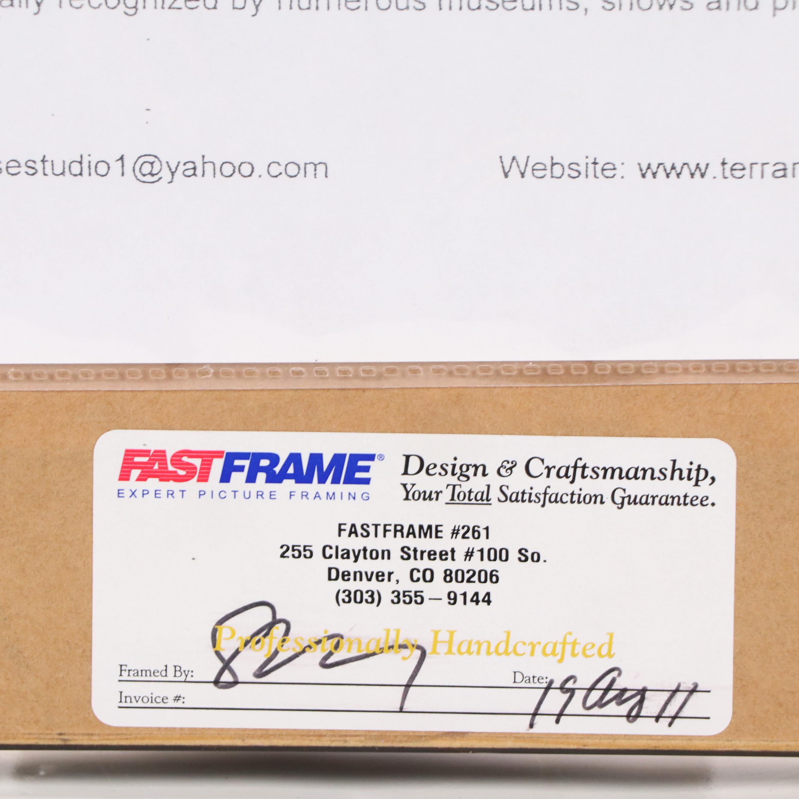 Terrance Guardipee Ledger Art Mixed Media Drawing "Sky Woman the Provider"