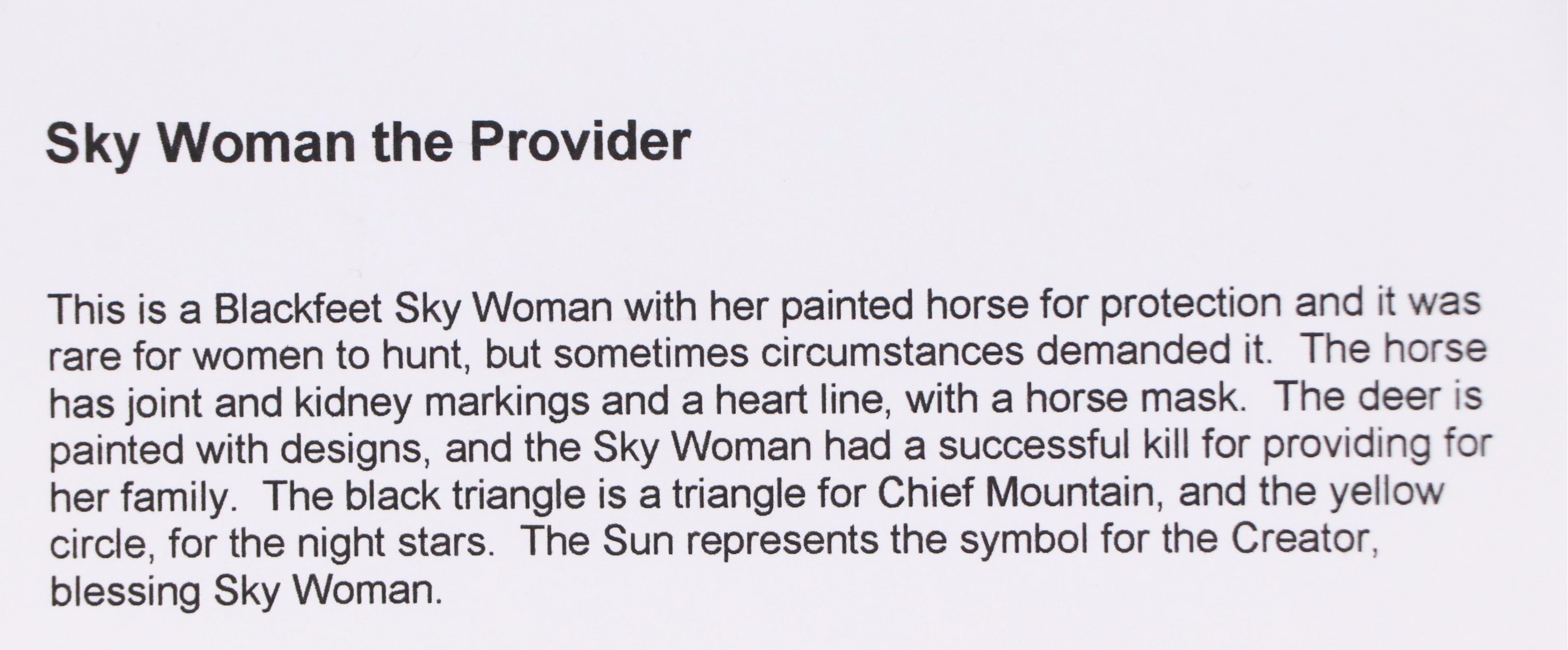 Terrance Guardipee Ledger Art Mixed Media Drawing "Sky Woman the Provider"