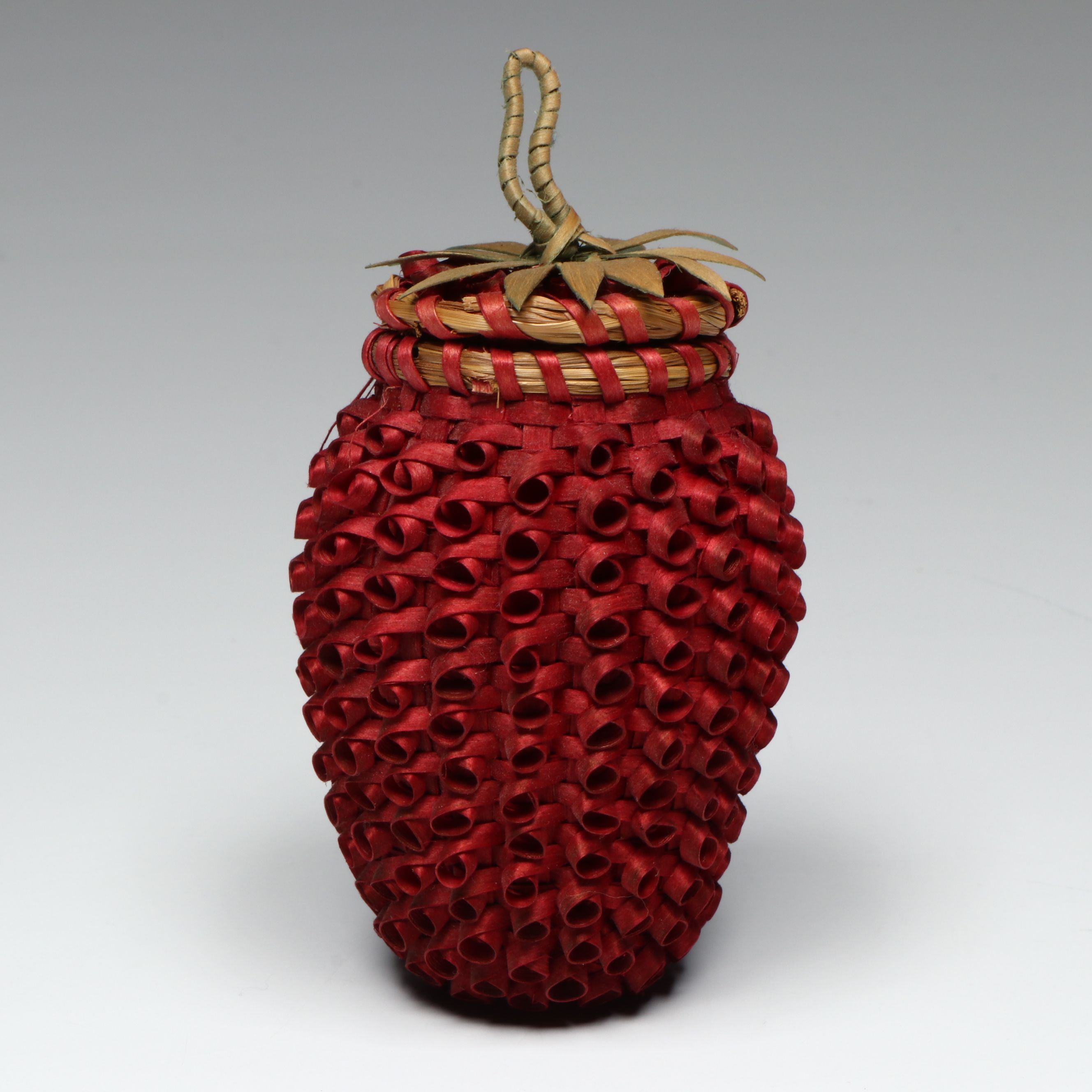 Theresa Gardner Sweetgrass and Brown Ash Passamaquoddy Strawberry Basket