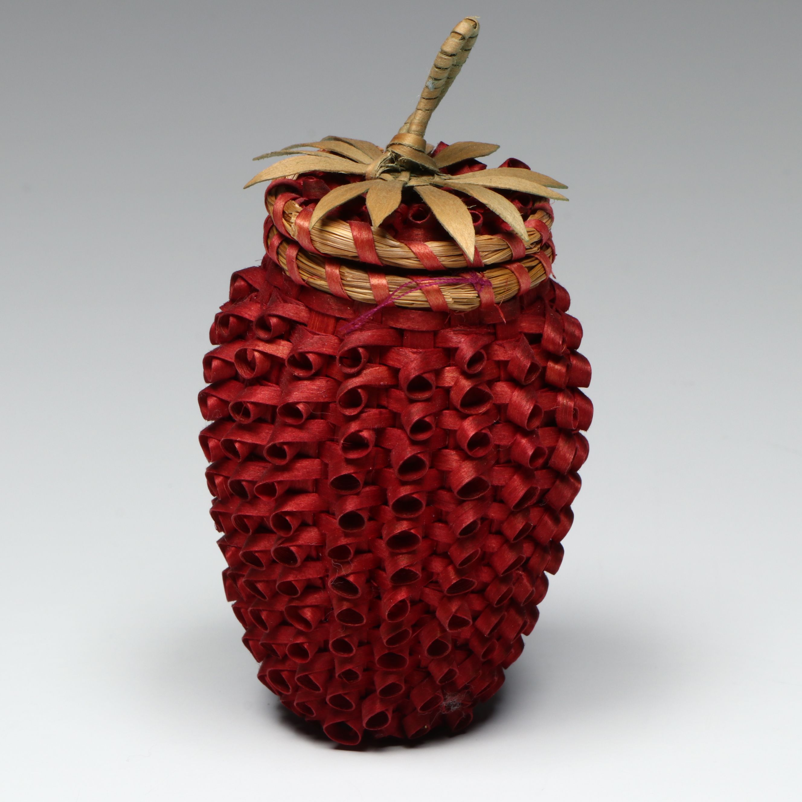 Theresa Gardner Sweetgrass and Brown Ash Passamaquoddy Strawberry Basket