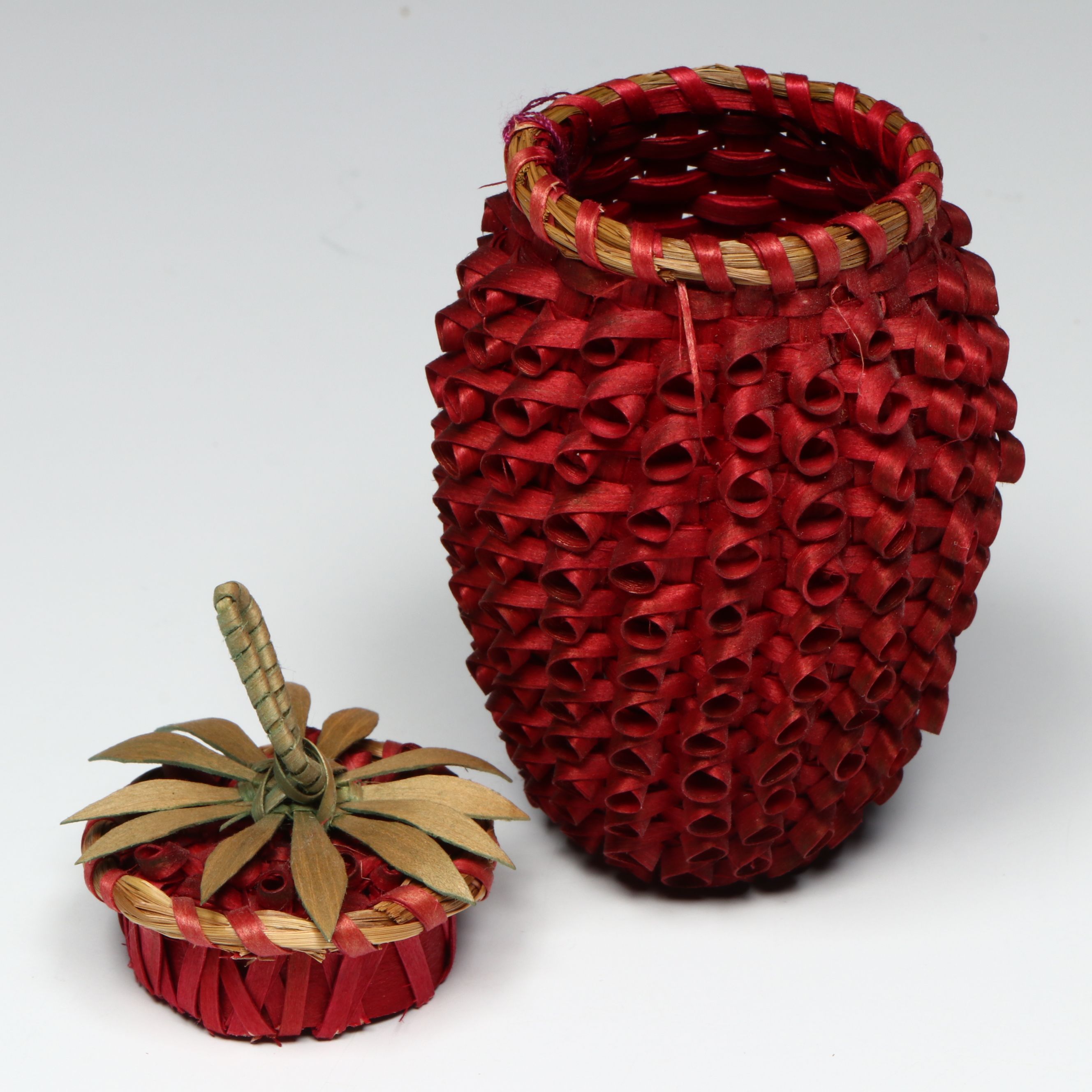 Theresa Gardner Sweetgrass and Brown Ash Passamaquoddy Strawberry Basket
