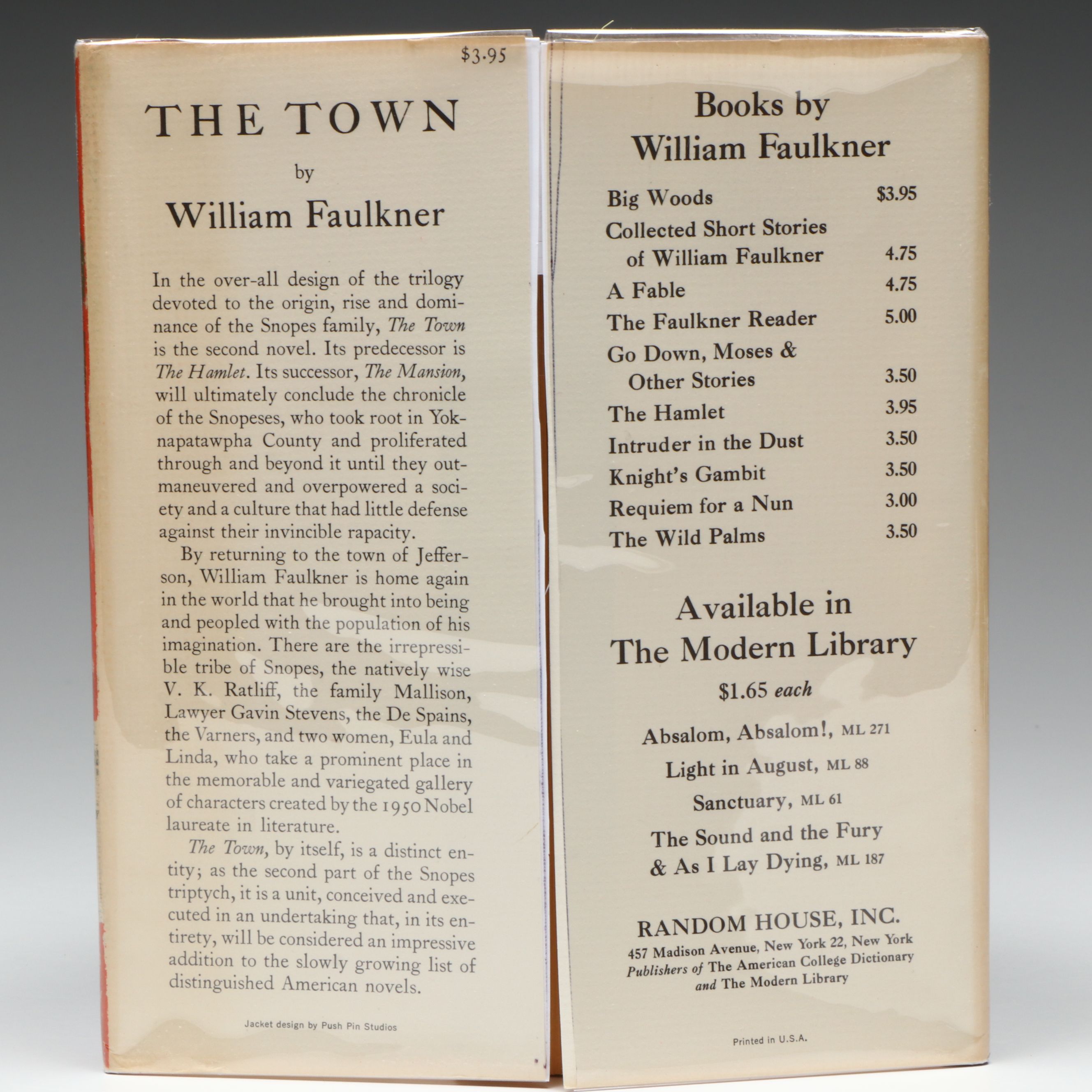 First Edition, Second State "The Town" by William Faulkner, 1957