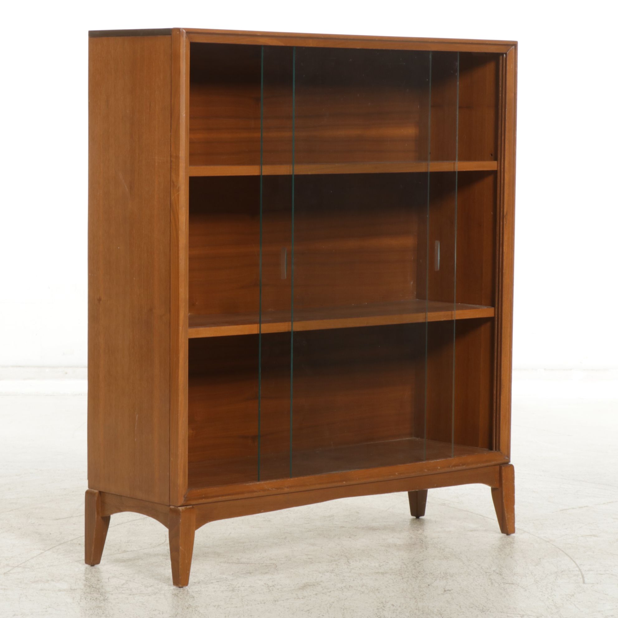 Mid Century Modern Bookcase with Sliding Glass Doors