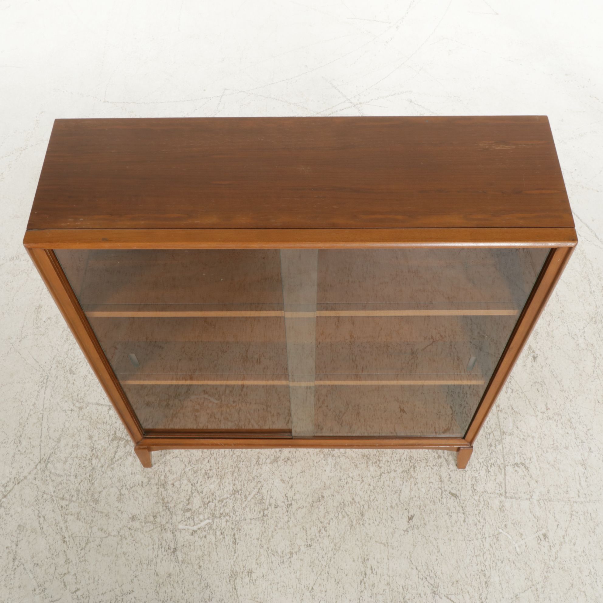 Mid Century Modern Bookcase with Sliding Glass Doors