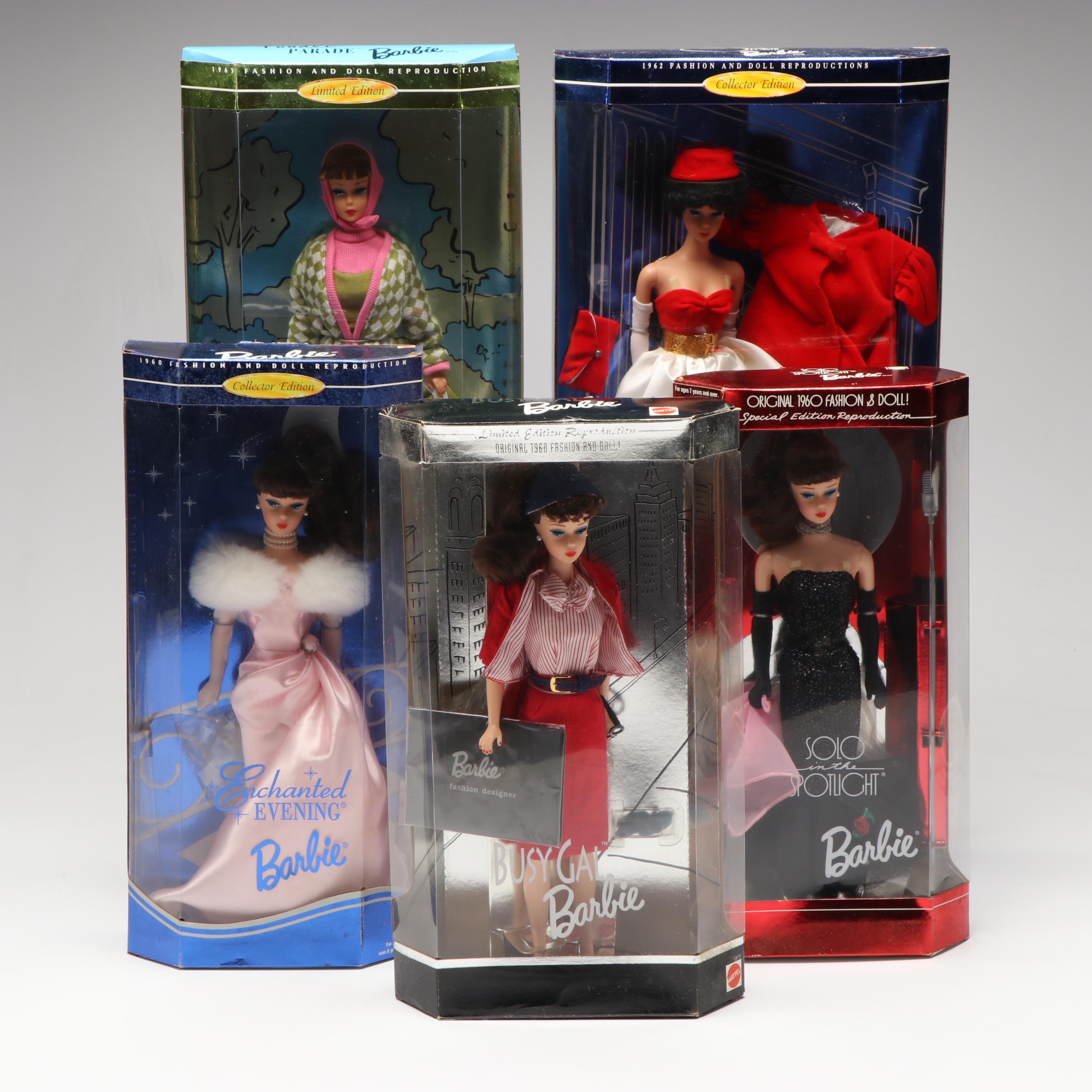 Barbie Collector Edition Dolls Featuring "Busy Gal" and "Silken Flame" Dolls